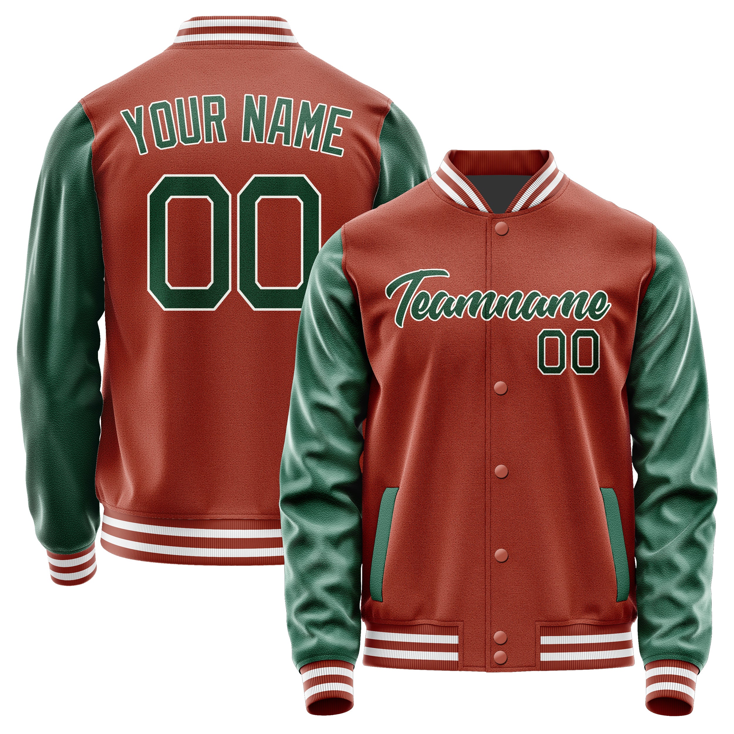 Custom Coral Red Green Jacket JA1616051618B21805