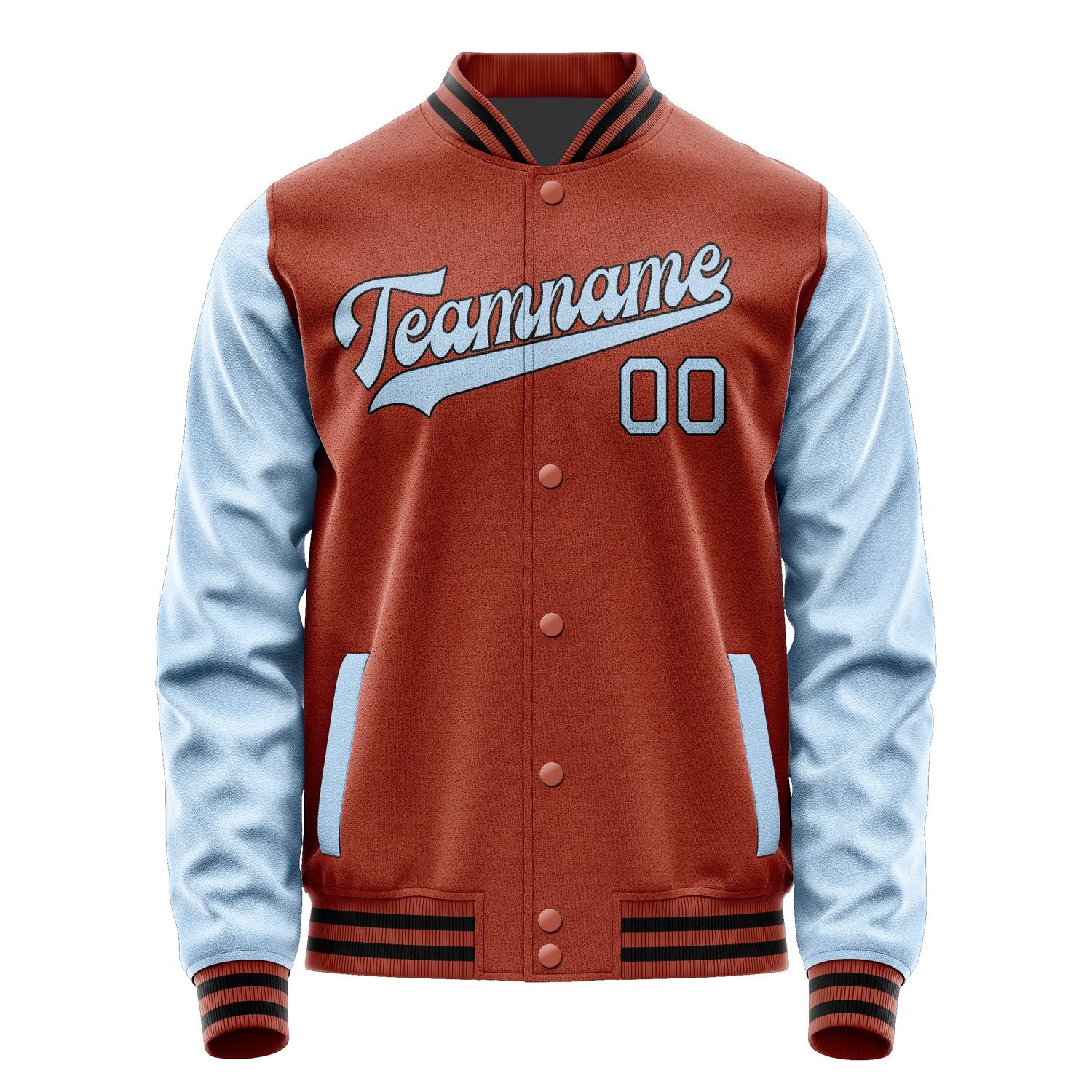 Custom Coral Red Light Blue Jacket JA1616081617B31708