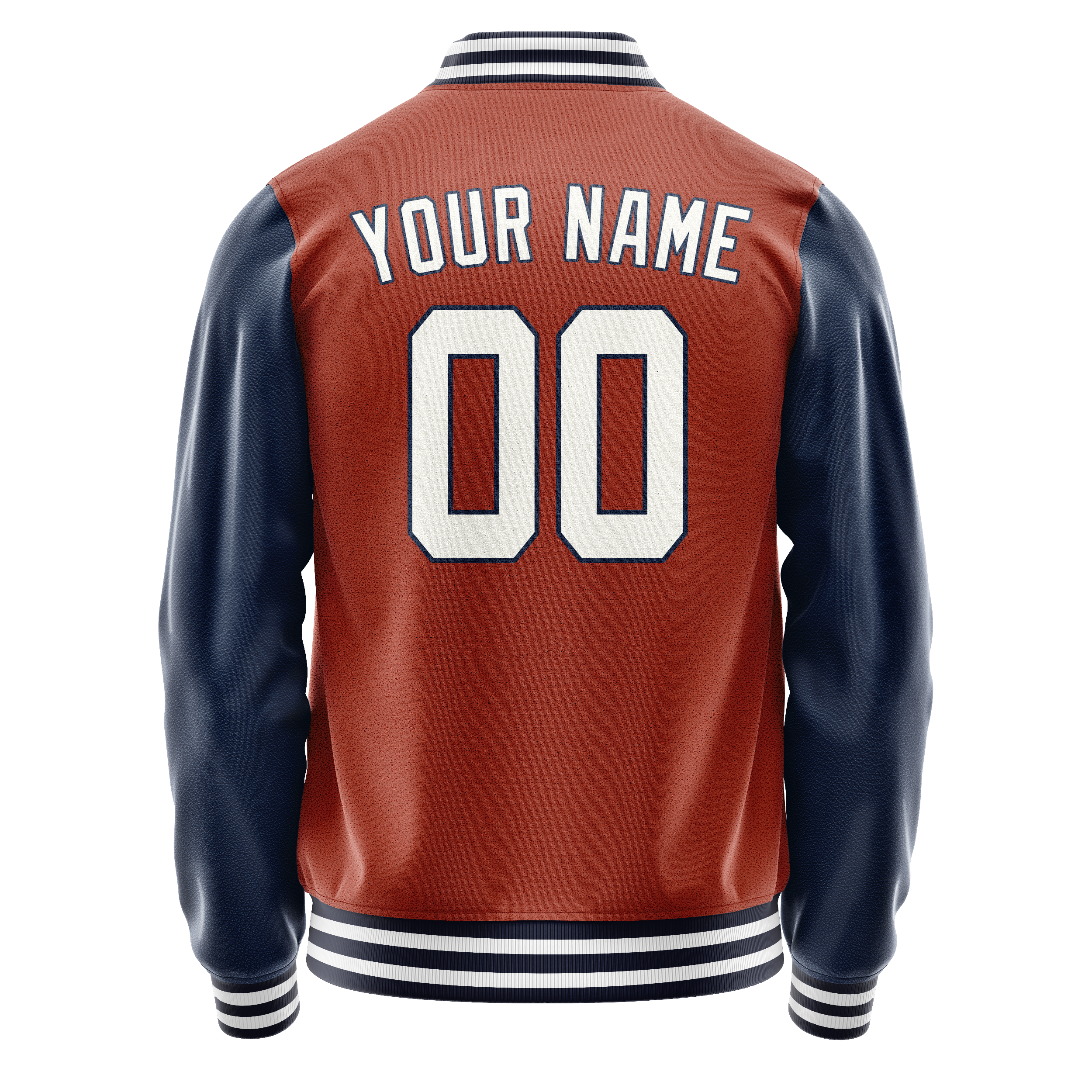 Custom Texas-Orange Royal Solid Color Varsity Letterman Jacket JA02240617JG429