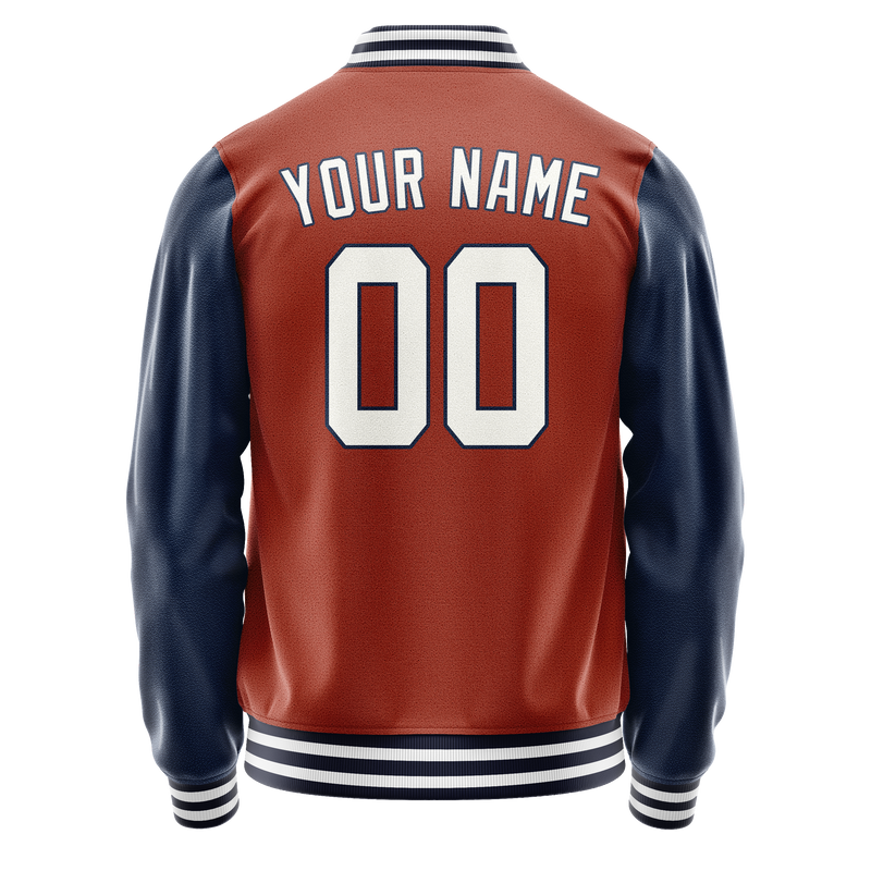 Custom Texas-Orange Royal Solid Color Varsity Letterman Jacket JA02240617JG429