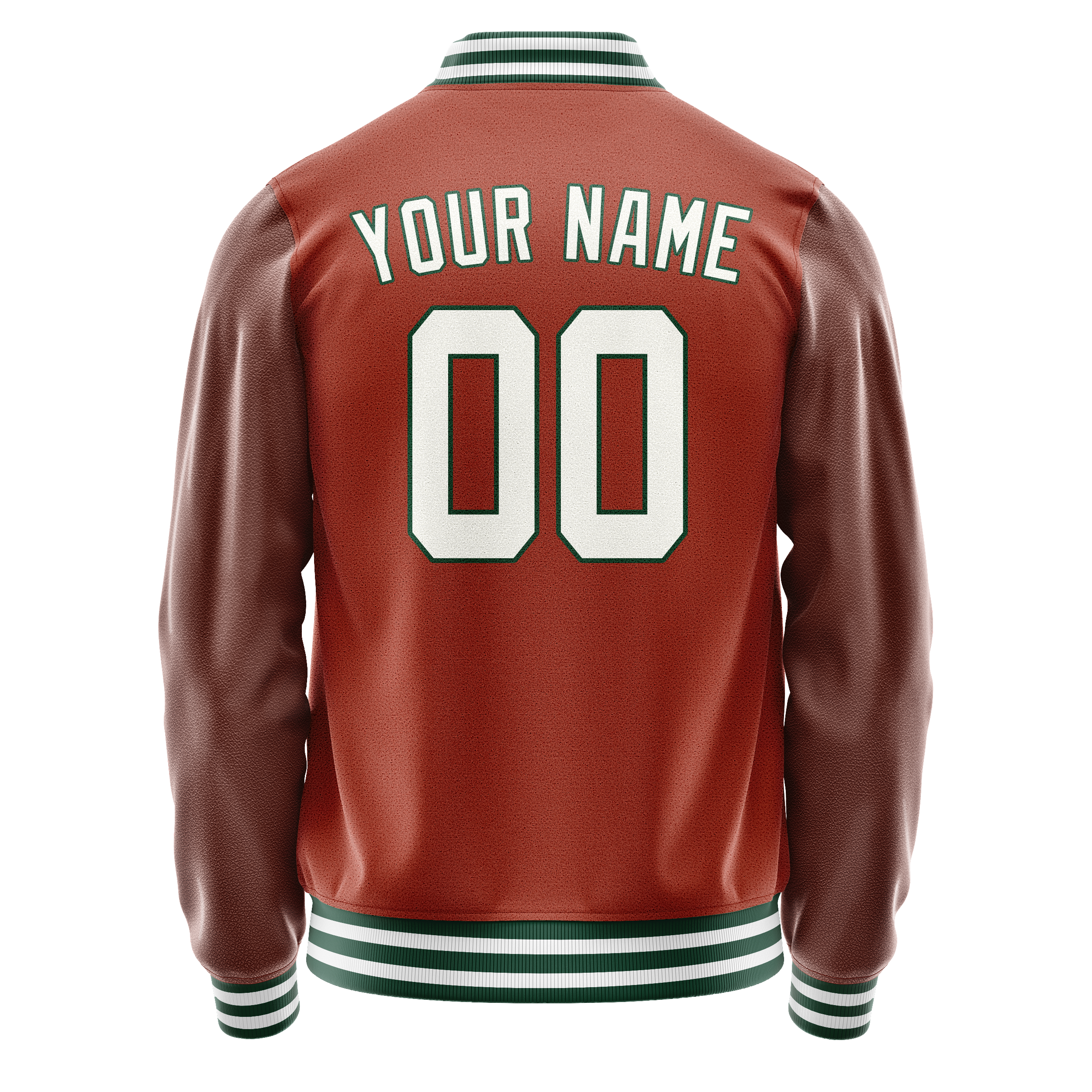 Custom Texas-Orange White Solid Color Varsity Letterman Jacket JA02240617JG424