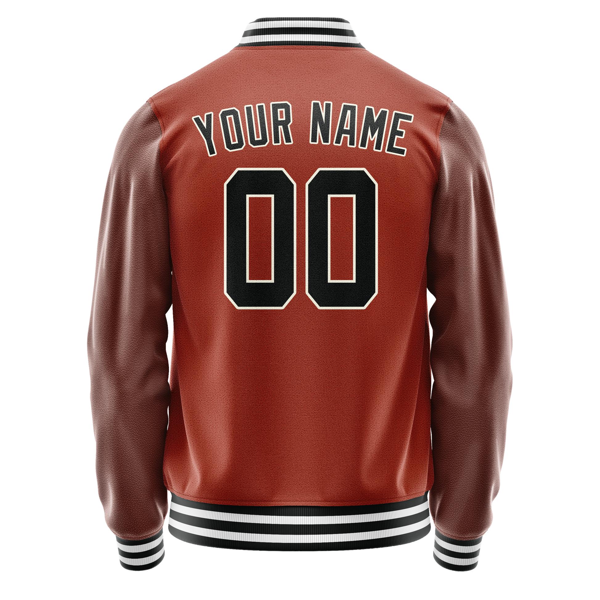 Custom Texas-Orange Black Solid Color Varsity Letterman Jacket JA02240617JG441