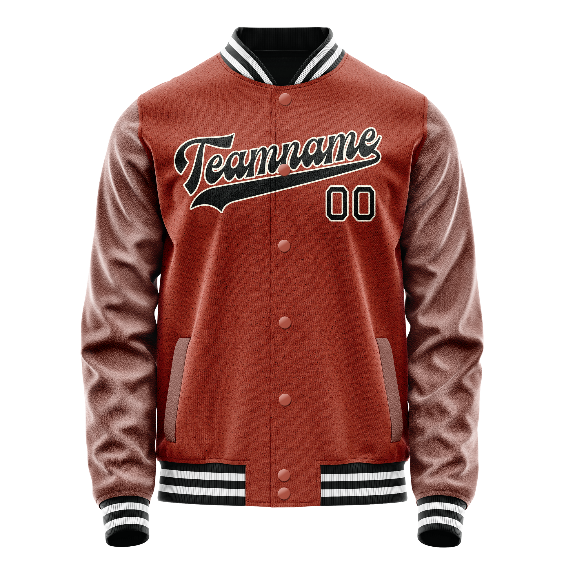 Custom Texas-Orange Black Solid Color Varsity Letterman Jacket JA02240617JG441