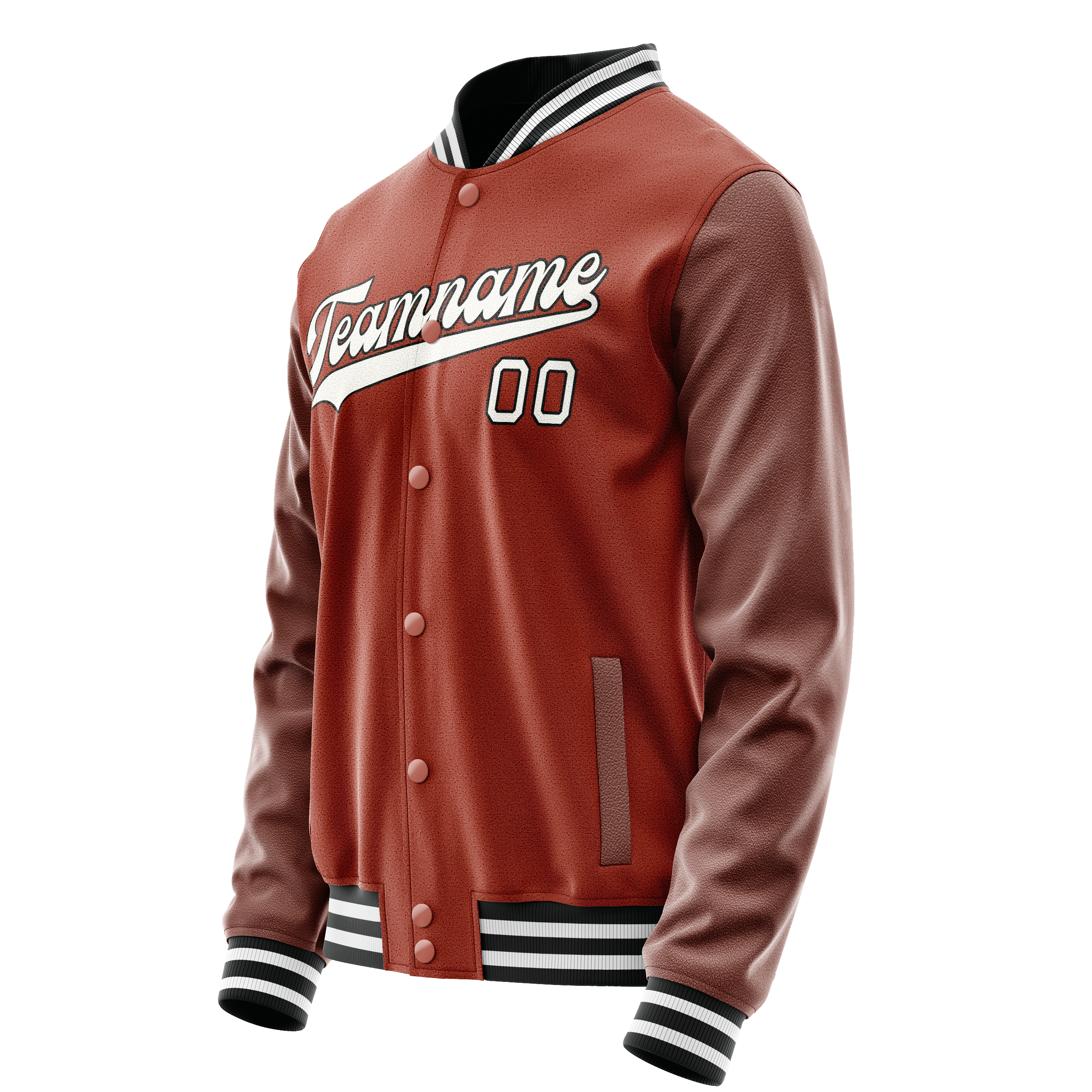 Custom Texas-Orange White Solid Color Varsity Letterman Jacket JA02240617JG436
