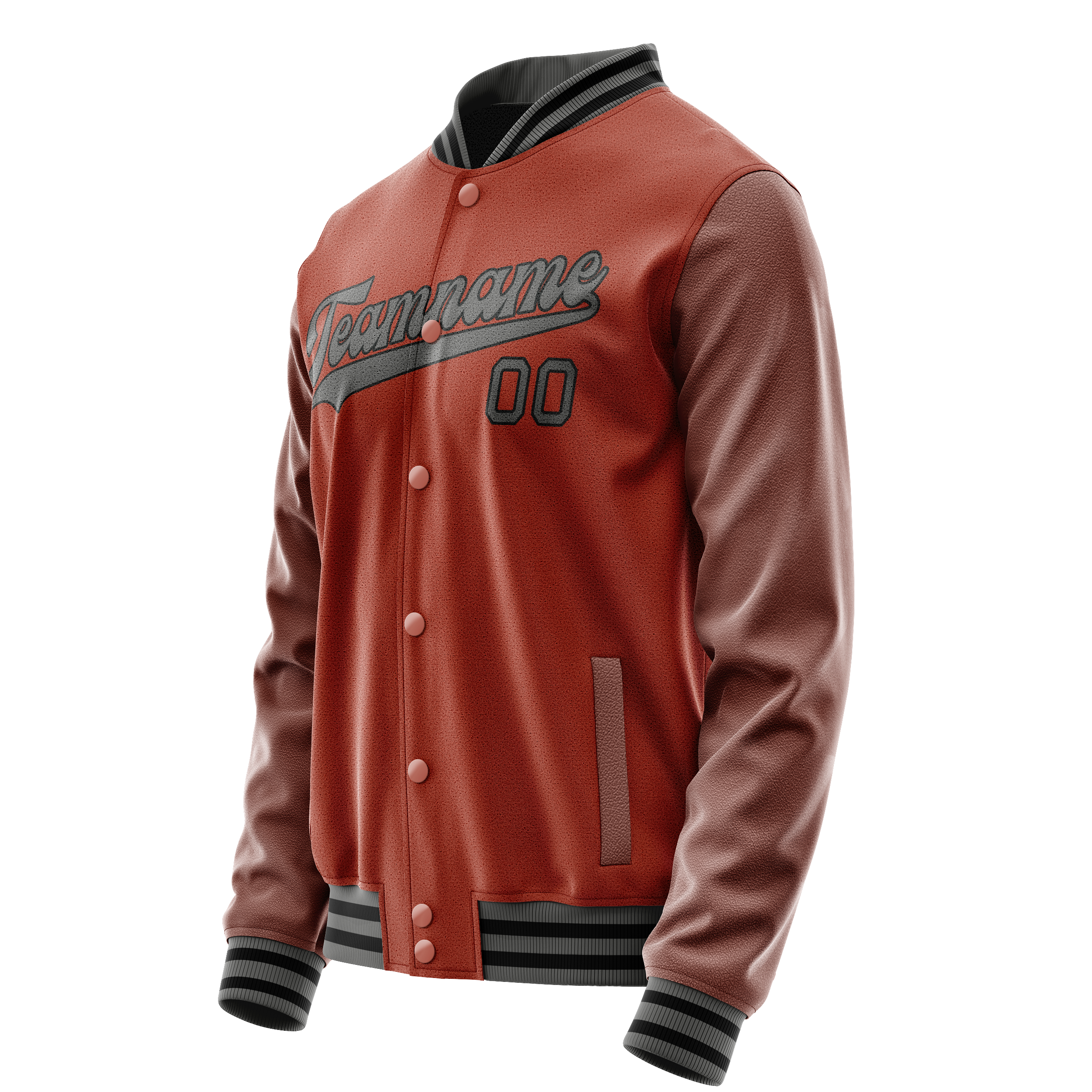 Custom Texas-Orange Gray Solid Color Varsity Letterman Jacket JA02240617JG437