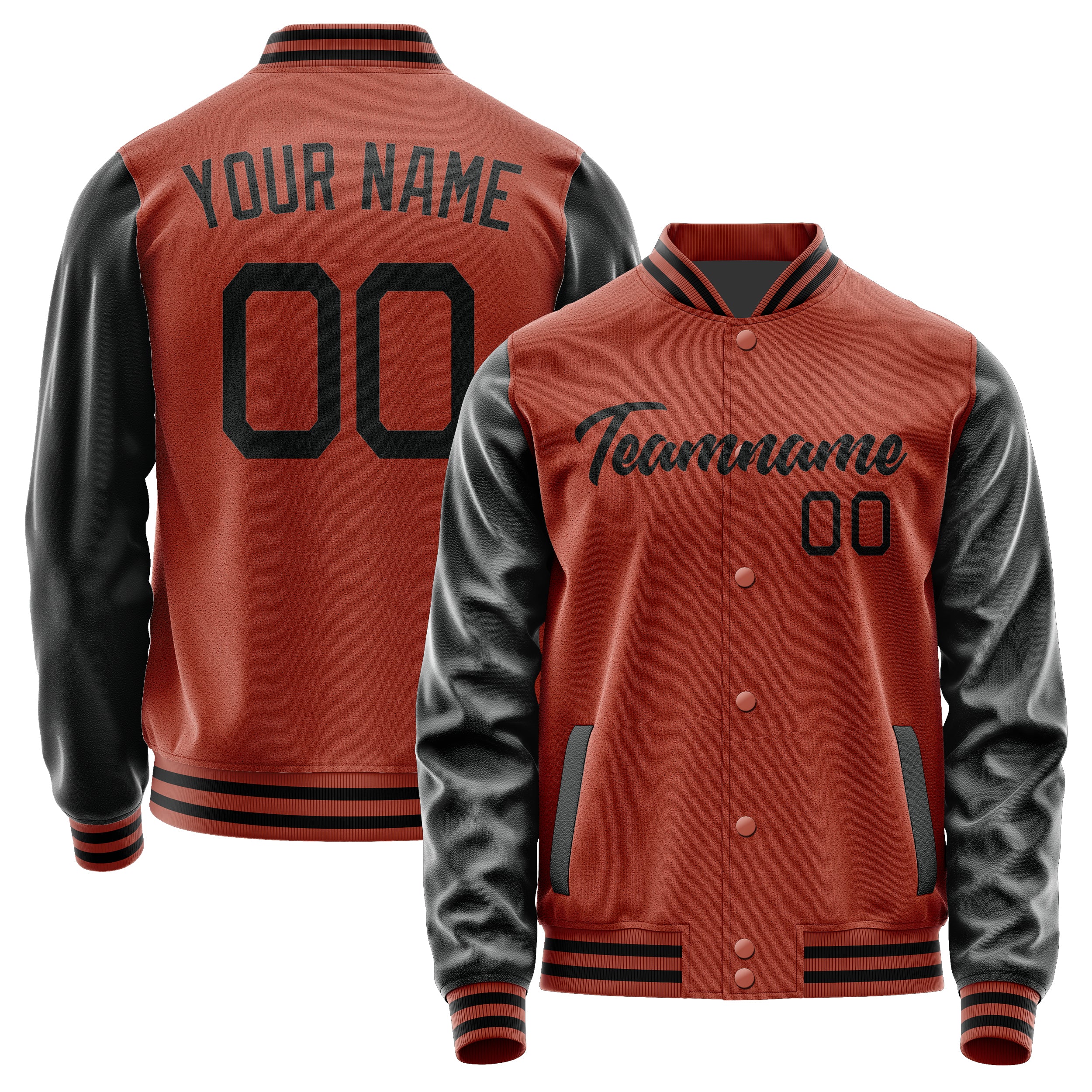 Custom Coral Red Black Jacket JA1616171617B21717