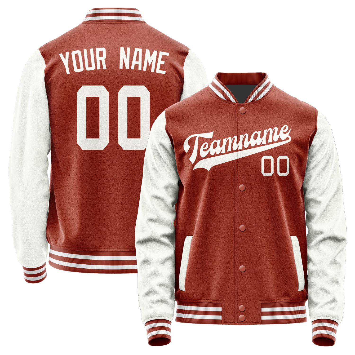 Custom Coral Red White Jacket JA1616181618B31818