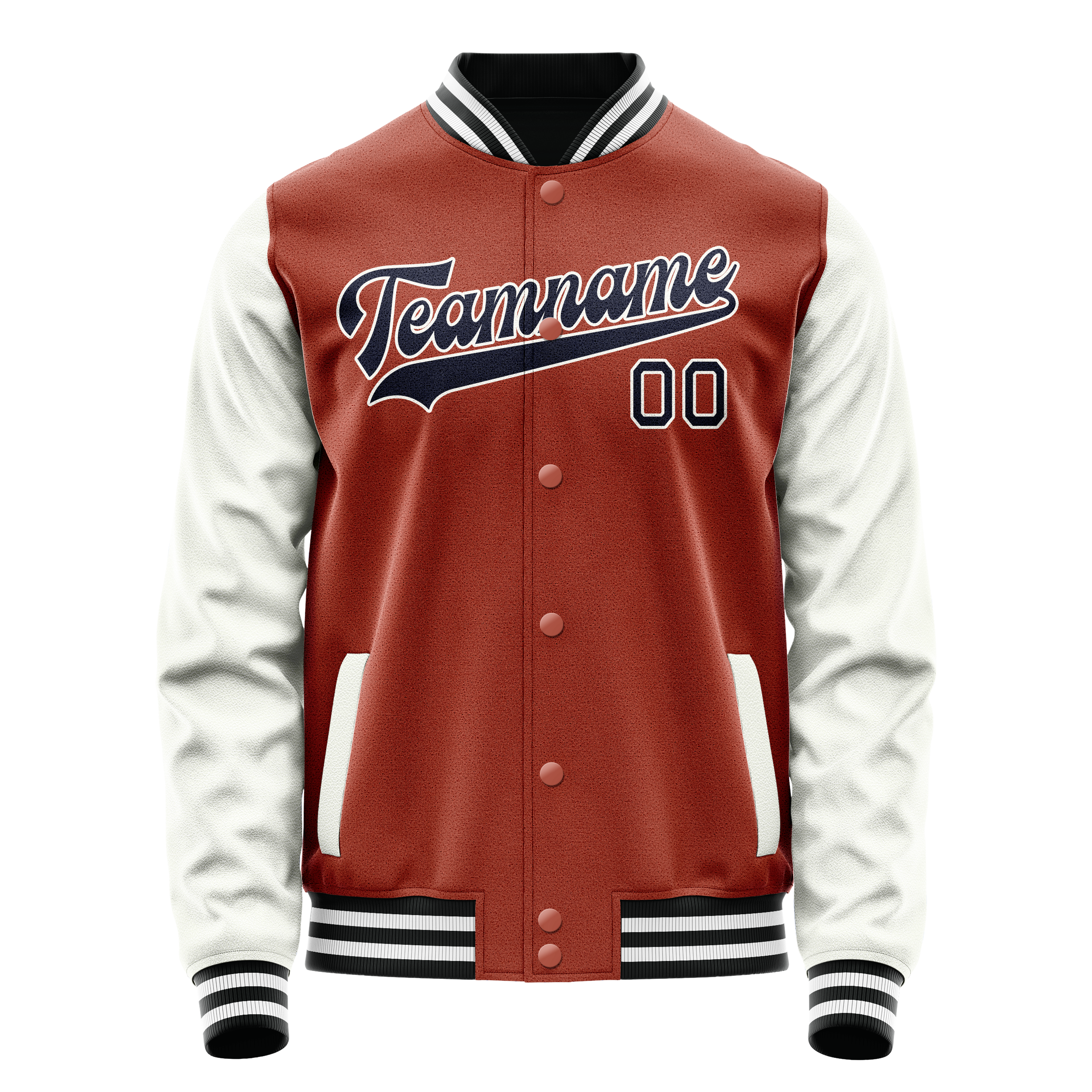 Custom Texas-Orange White Solid Color Varsity Letterman Jacket JA02240617JG427