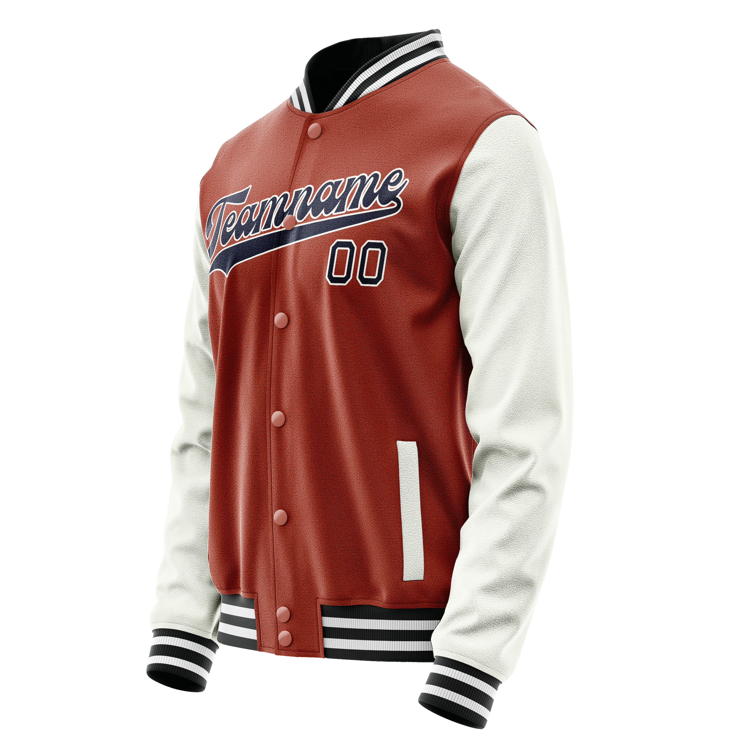 Custom Texas-Orange White Solid Color Varsity Letterman Jacket JA02240617JG427