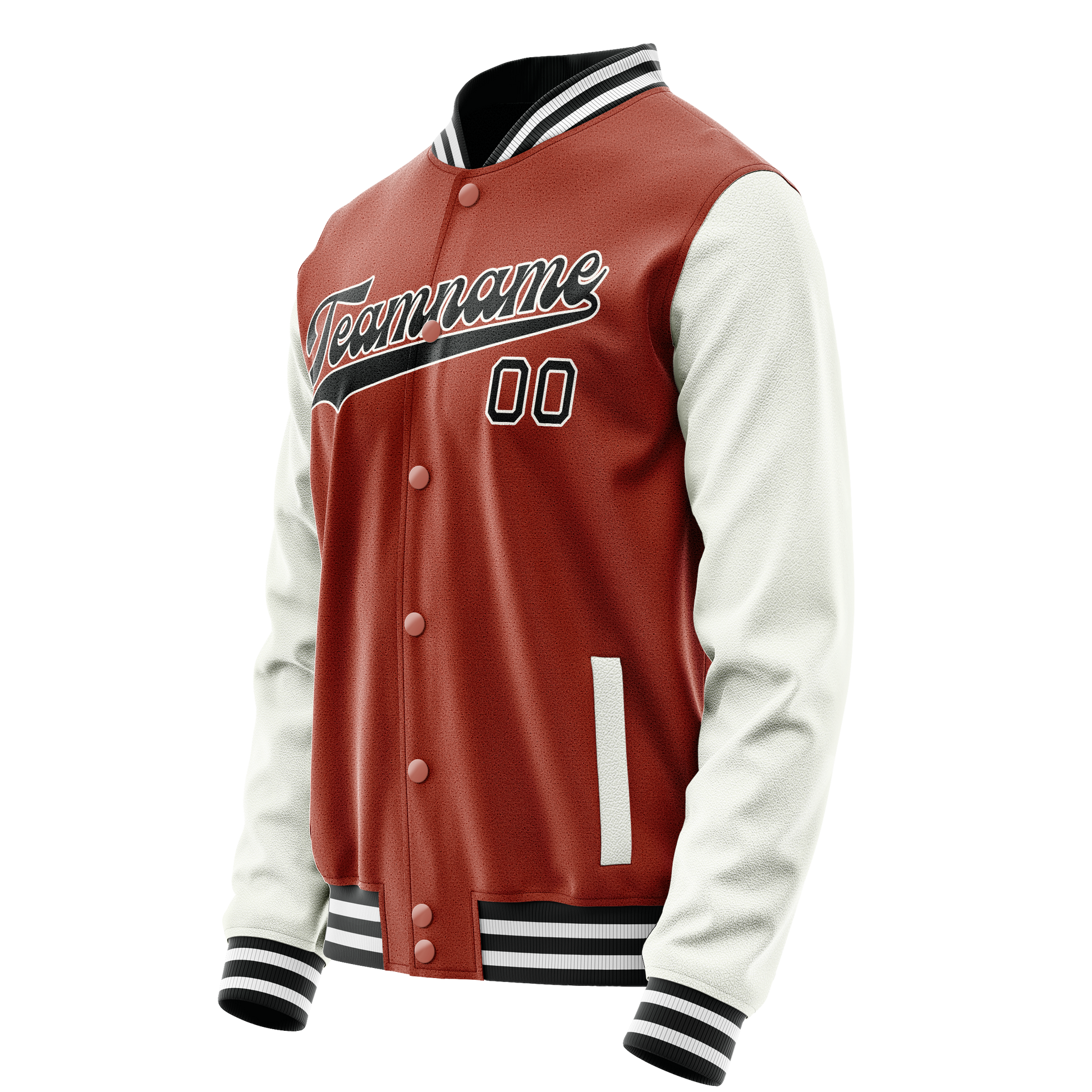 Custom Texas-Orange White Solid Color Varsity Letterman Jacket JA02240617JG425