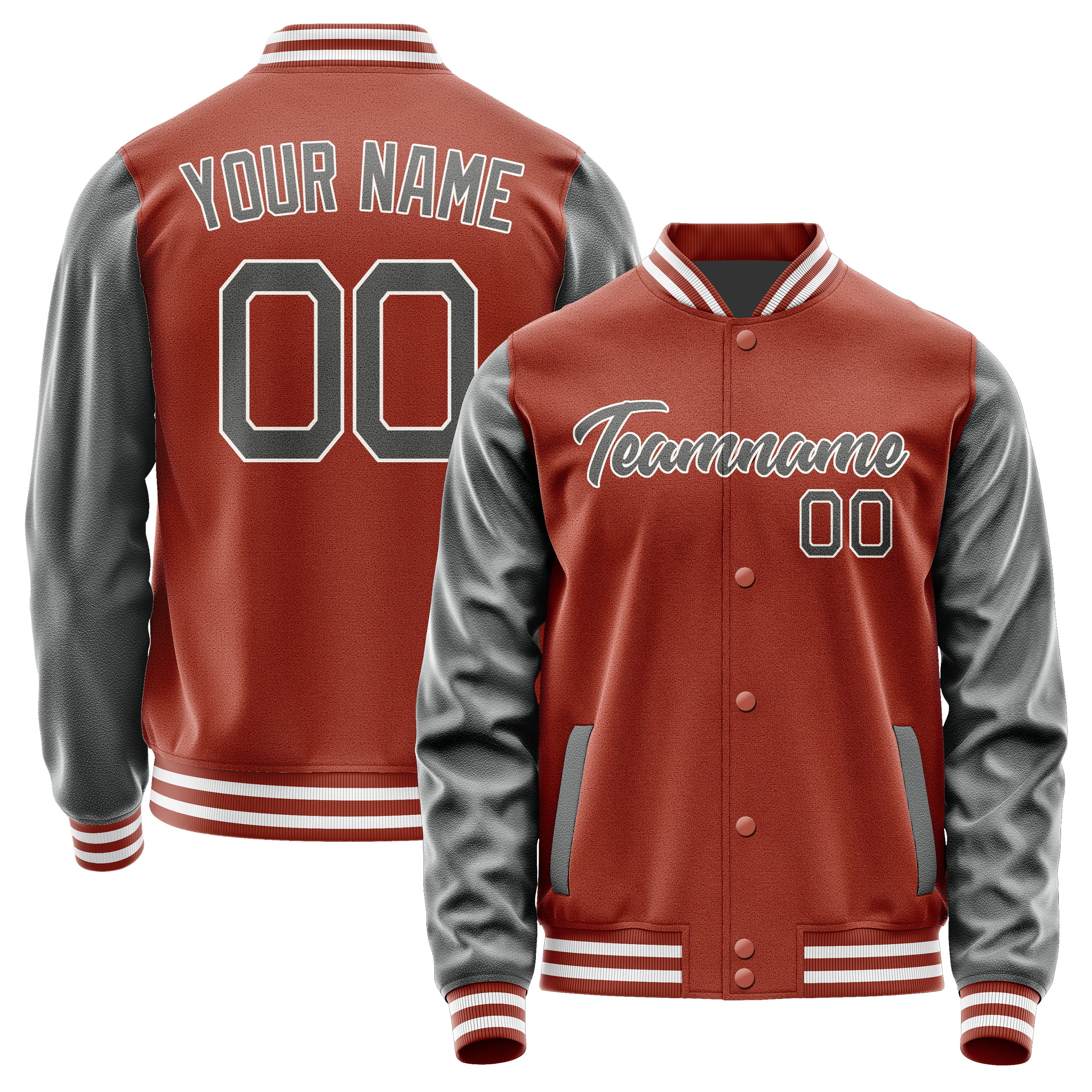 Custom Coral Red Dark Grey Jacket JA1616201618B21820