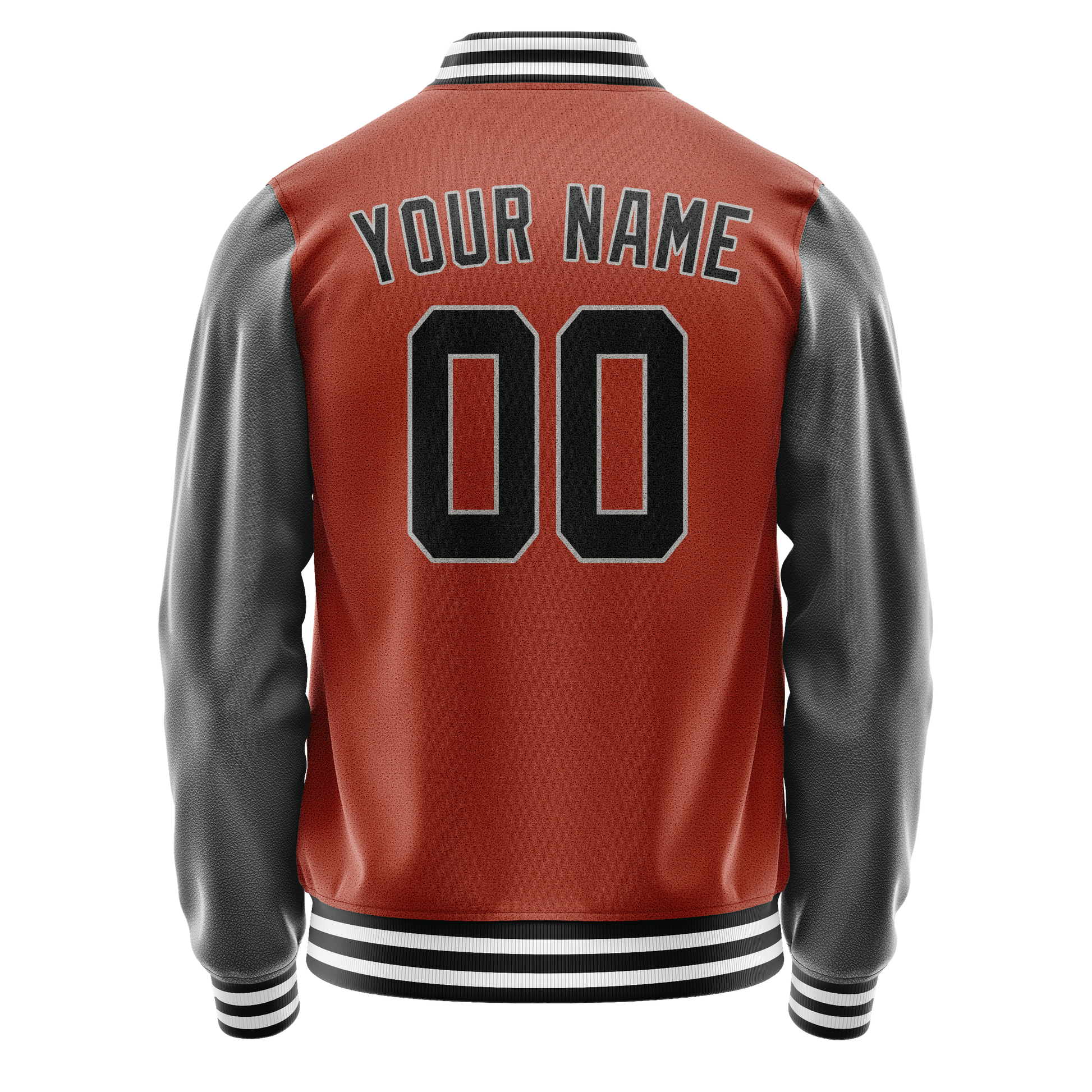Custom Texas-Orange Gray Solid Color Varsity Letterman Jacket JA02240617JG418