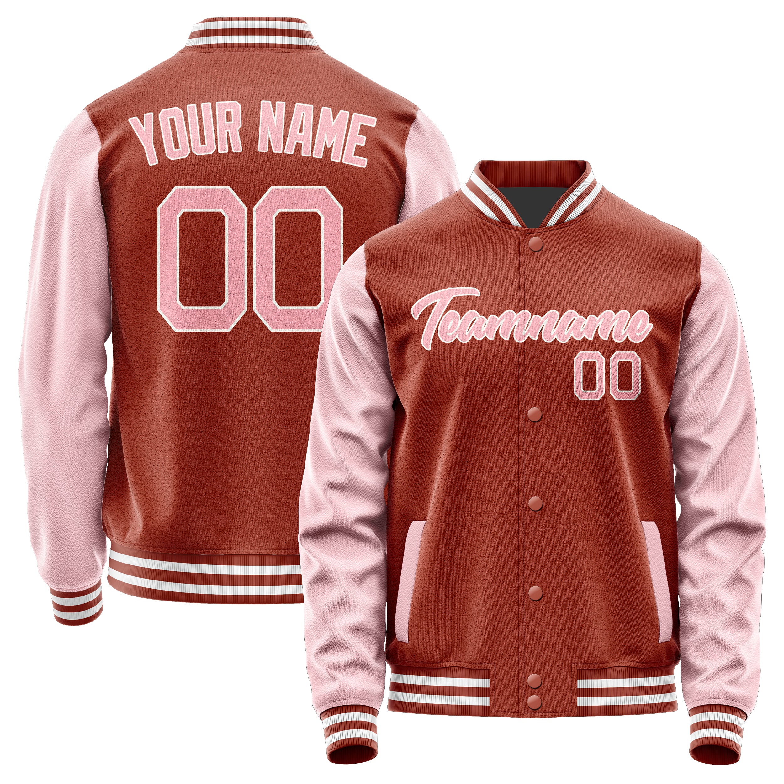 Custom Coral Red Light Pink Jacket JA1616211618B21821