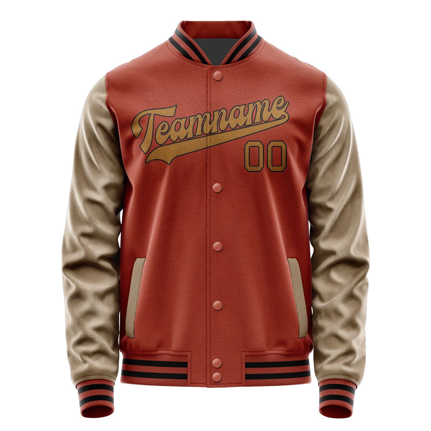 Custom Coral Red Khaki Jacket JA1616221617B31722
