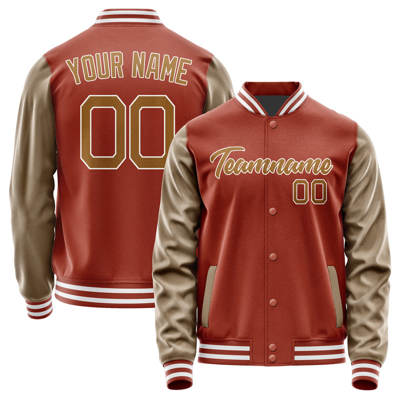 Custom Coral Red Khaki Jacket JA1616221618B21822