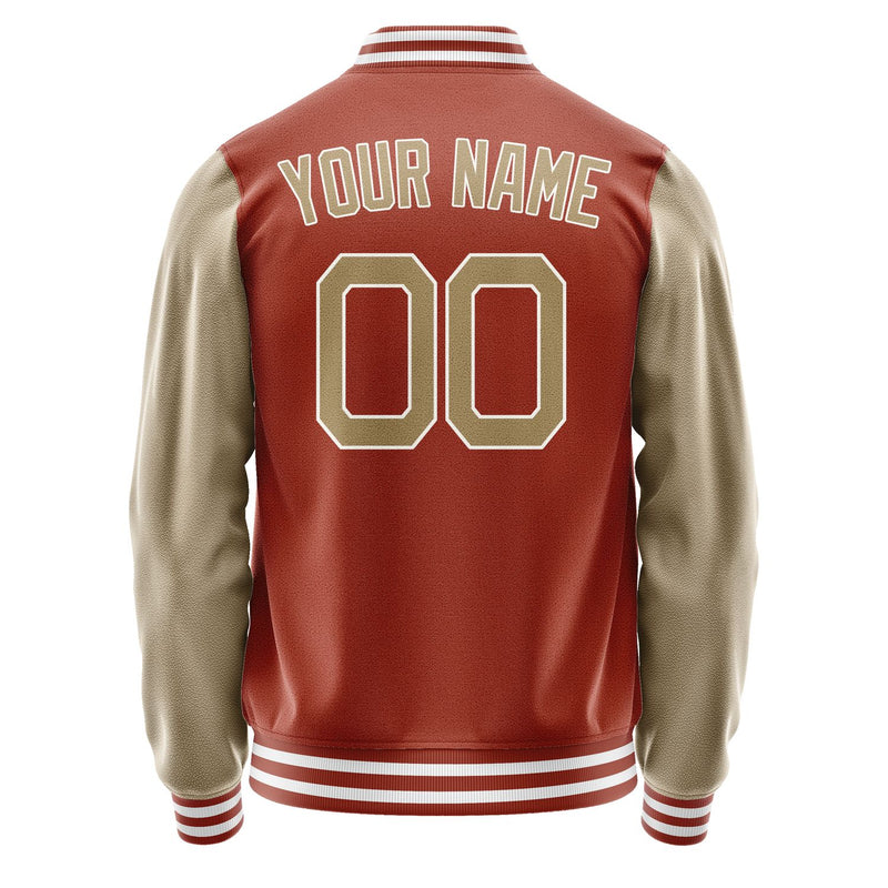 Custom Coral Red Light Khaki Jacket JA1616251618B21825