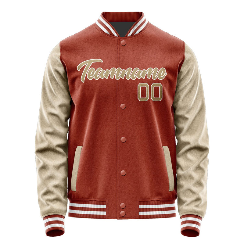 Custom Coral Red Light Khaki Jacket JA1616251618B21825