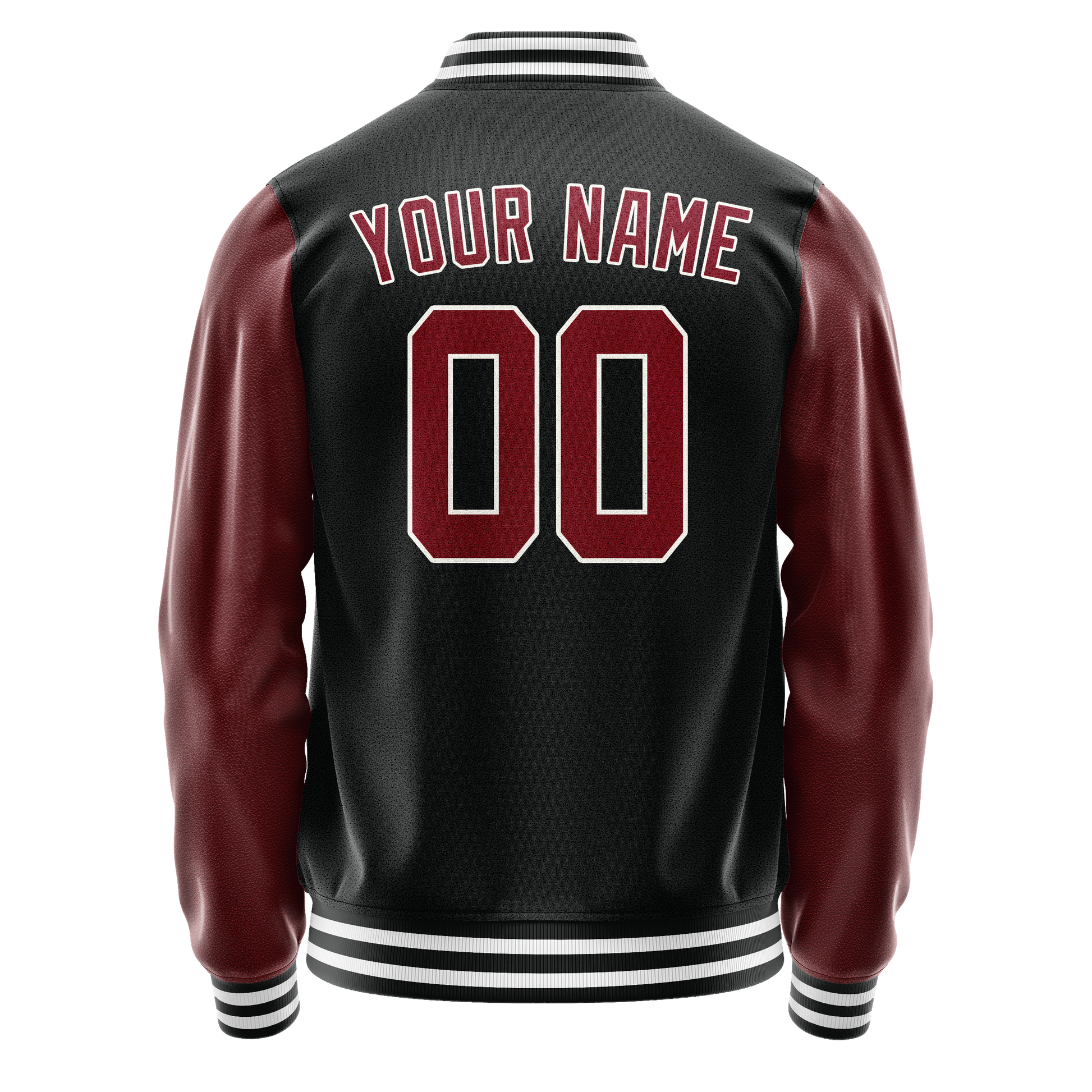 Custom Black Texas-Orange Solid Color Varsity Letterman Jacket JA02240617XF012
