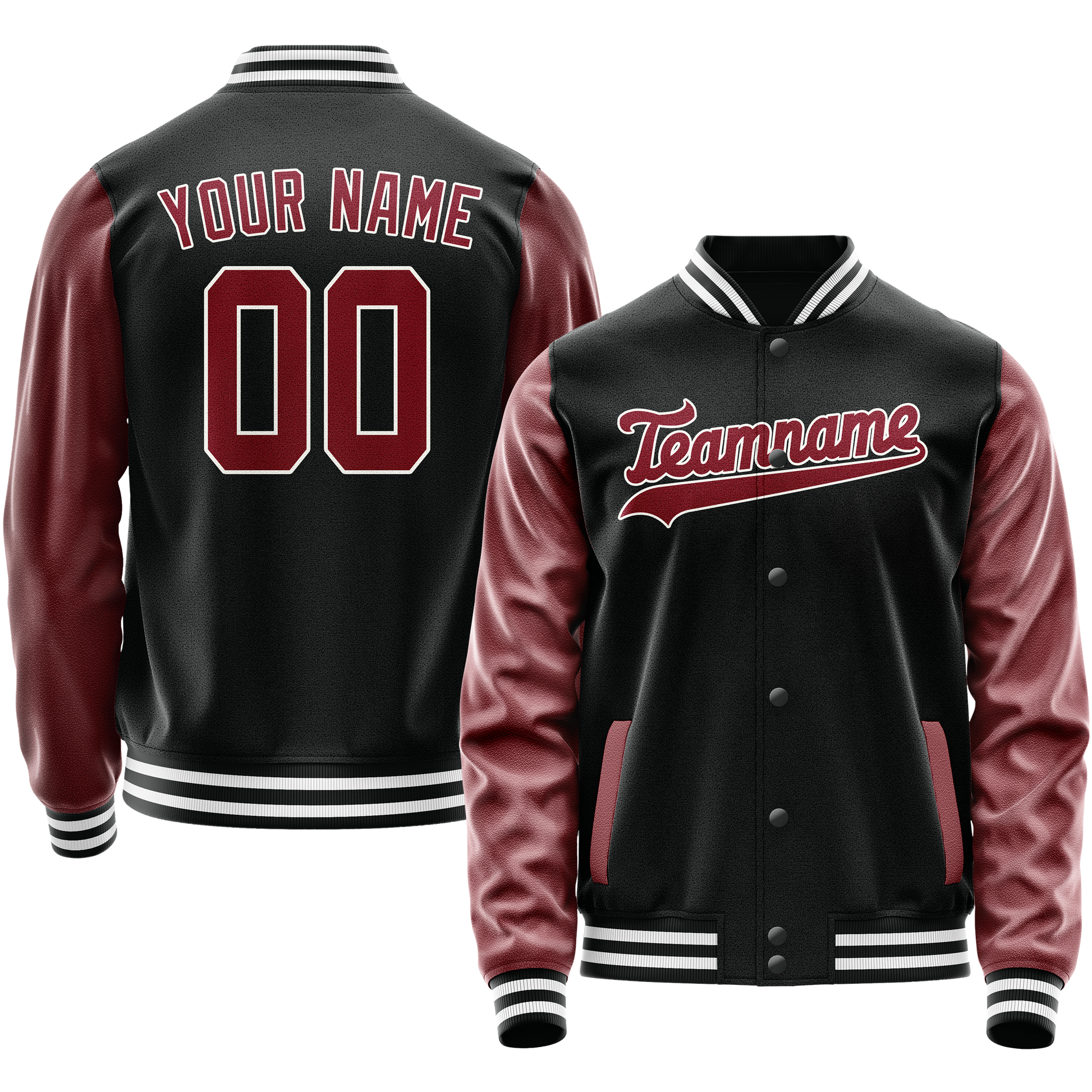 Custom Black Texas-Orange Solid Color Varsity Letterman Jacket JA02240617XF012