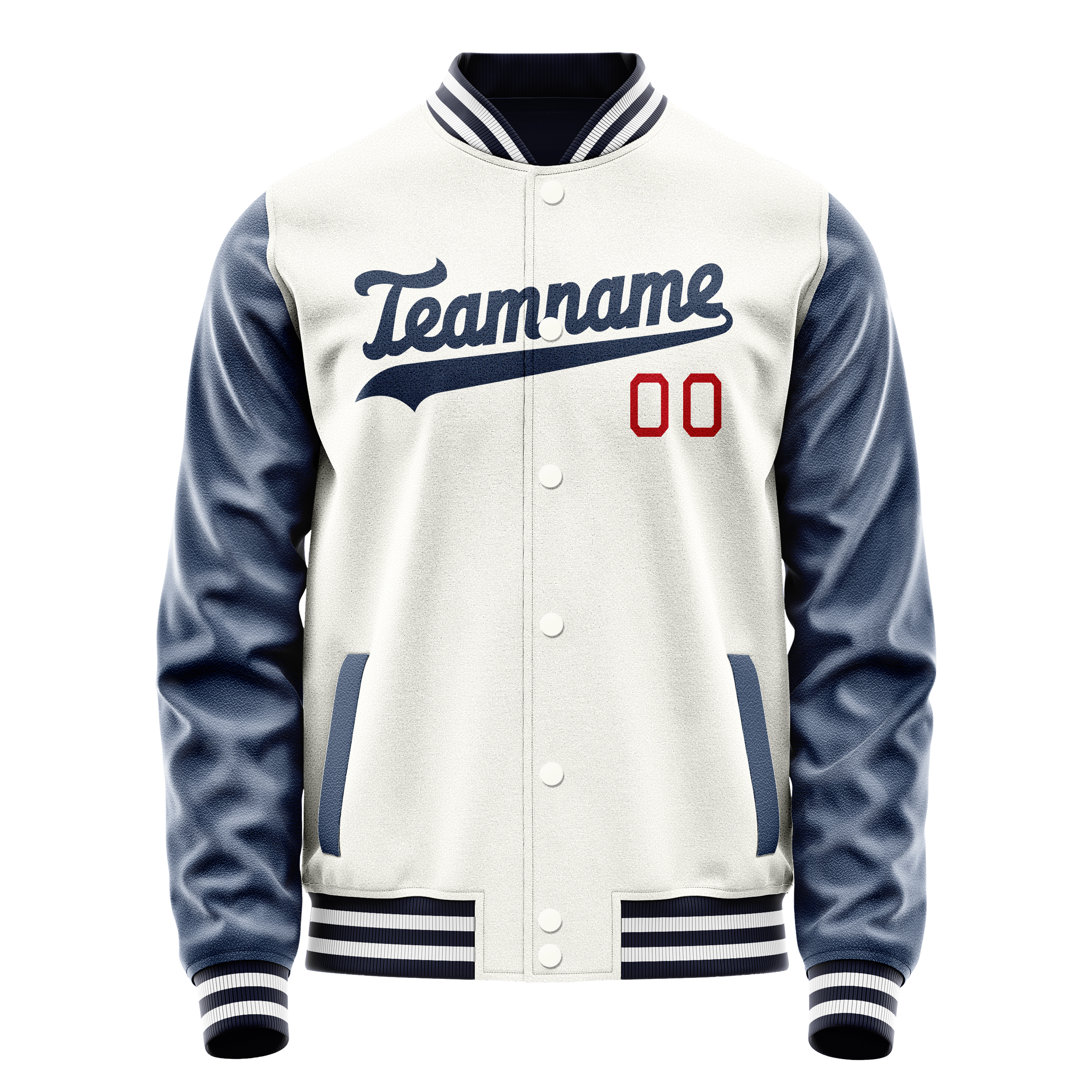 Custom White Royal Solid Color Varsity Letterman Jacket JA02240617LH452