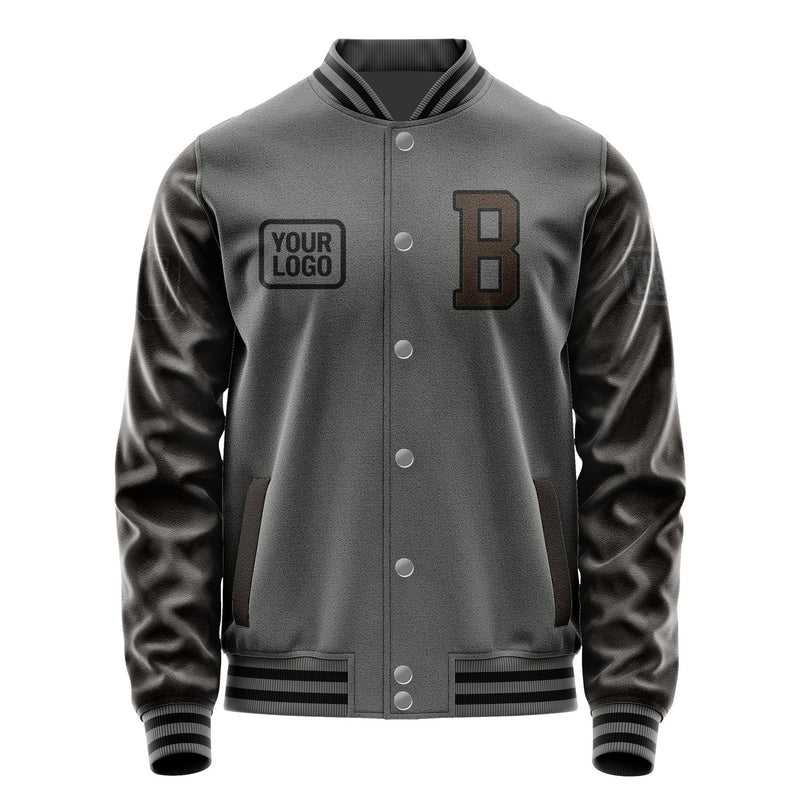 Custom Dark Grey Brown Jacket JA202001201717010117