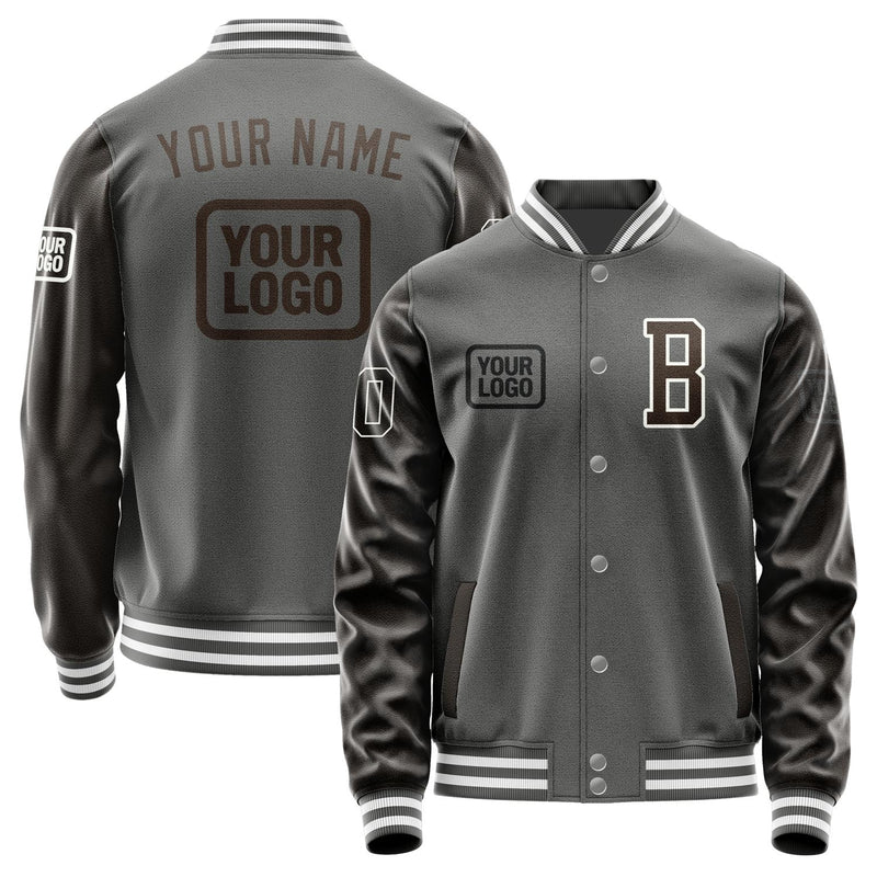 Custom Dark Grey Brown Jacket JA202001201818010118