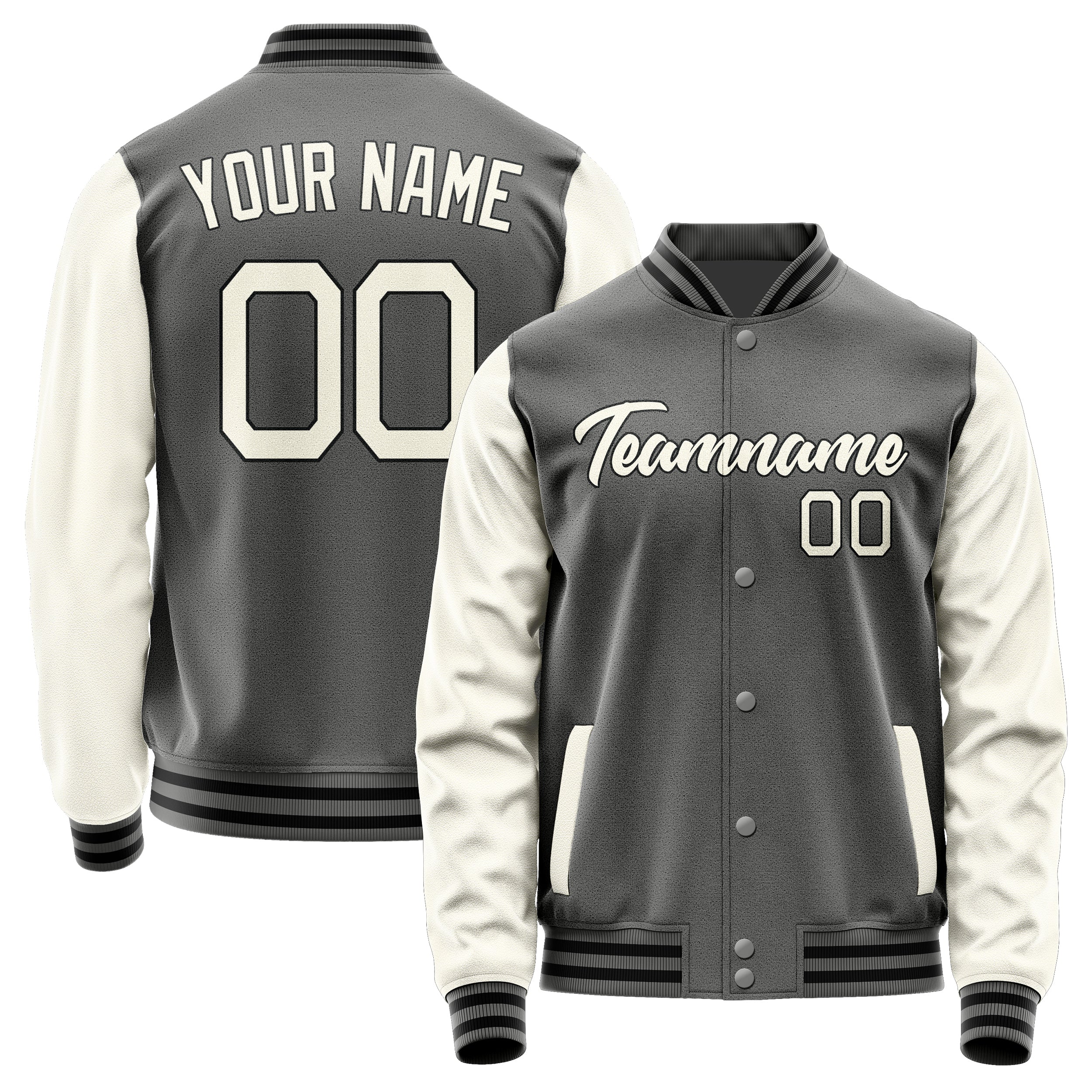 Custom Dark Grey Cream Jacket JA2020032017B21703