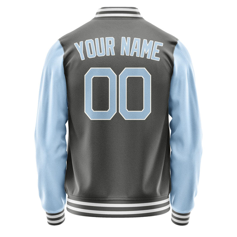 Custom Dark Grey Light Blue Jacket JA2020082018B21808