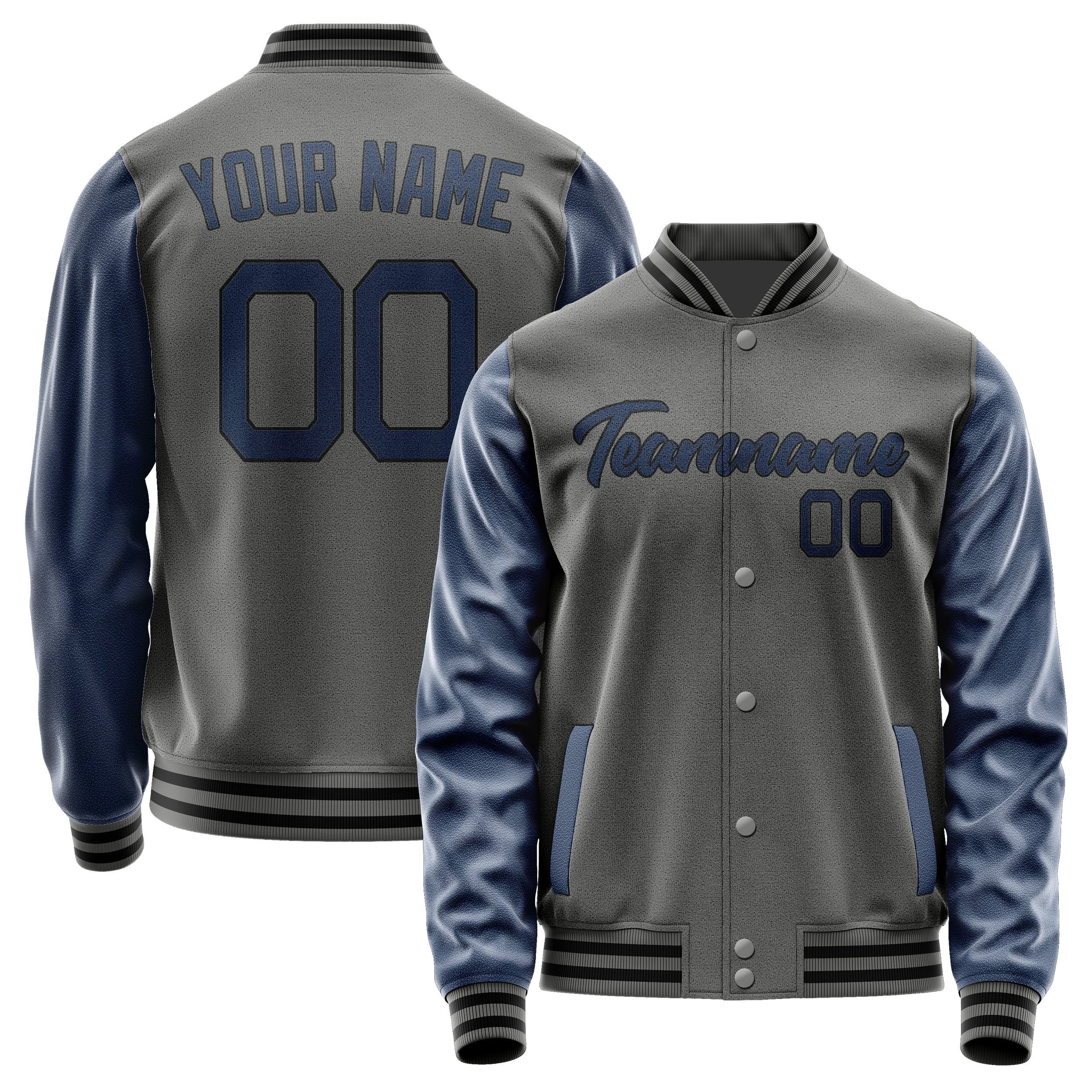 Custom Dark Grey Blue Jacket JA2020102017B21710
