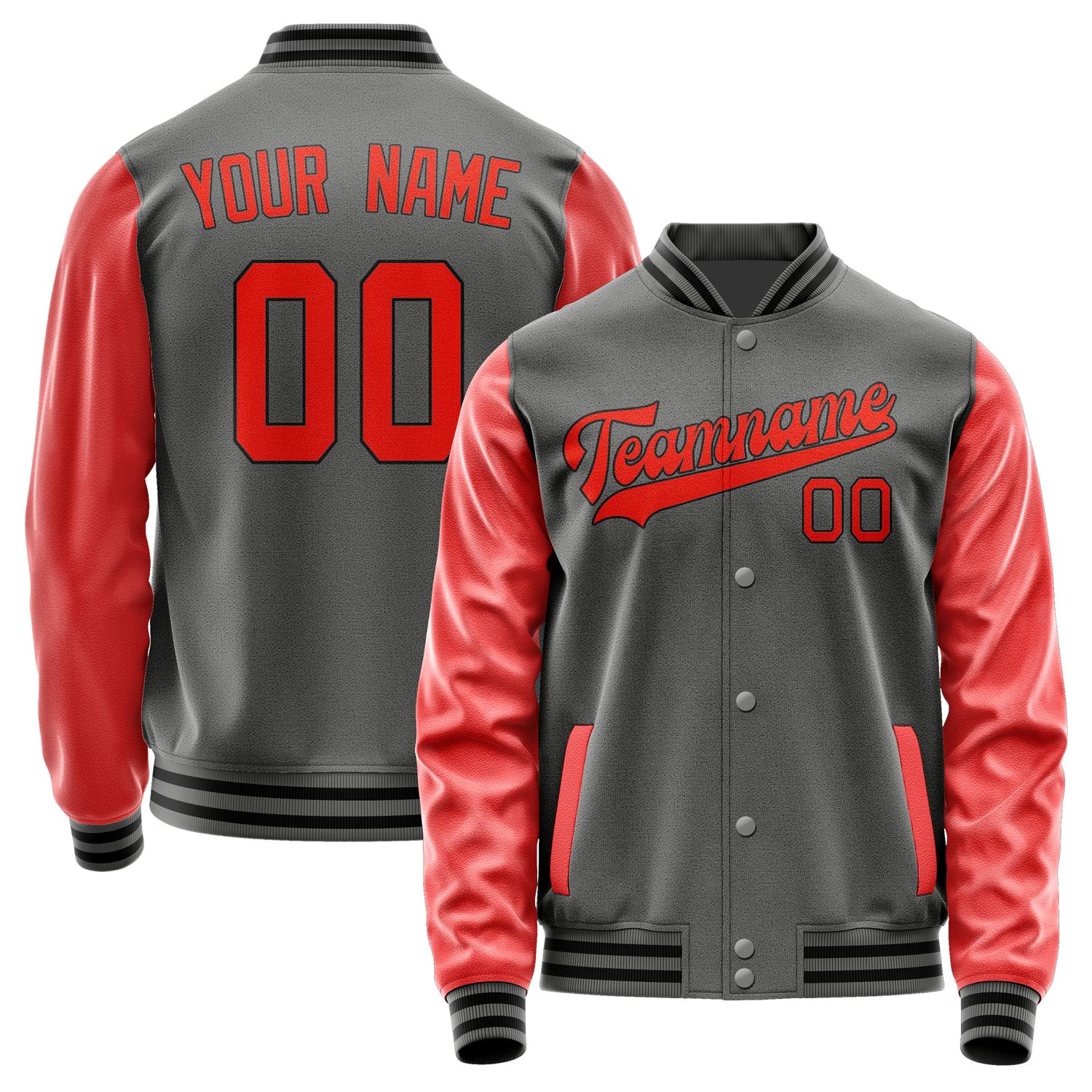 Custom Dark Grey Orange Red Jacket JA2020122017B31712