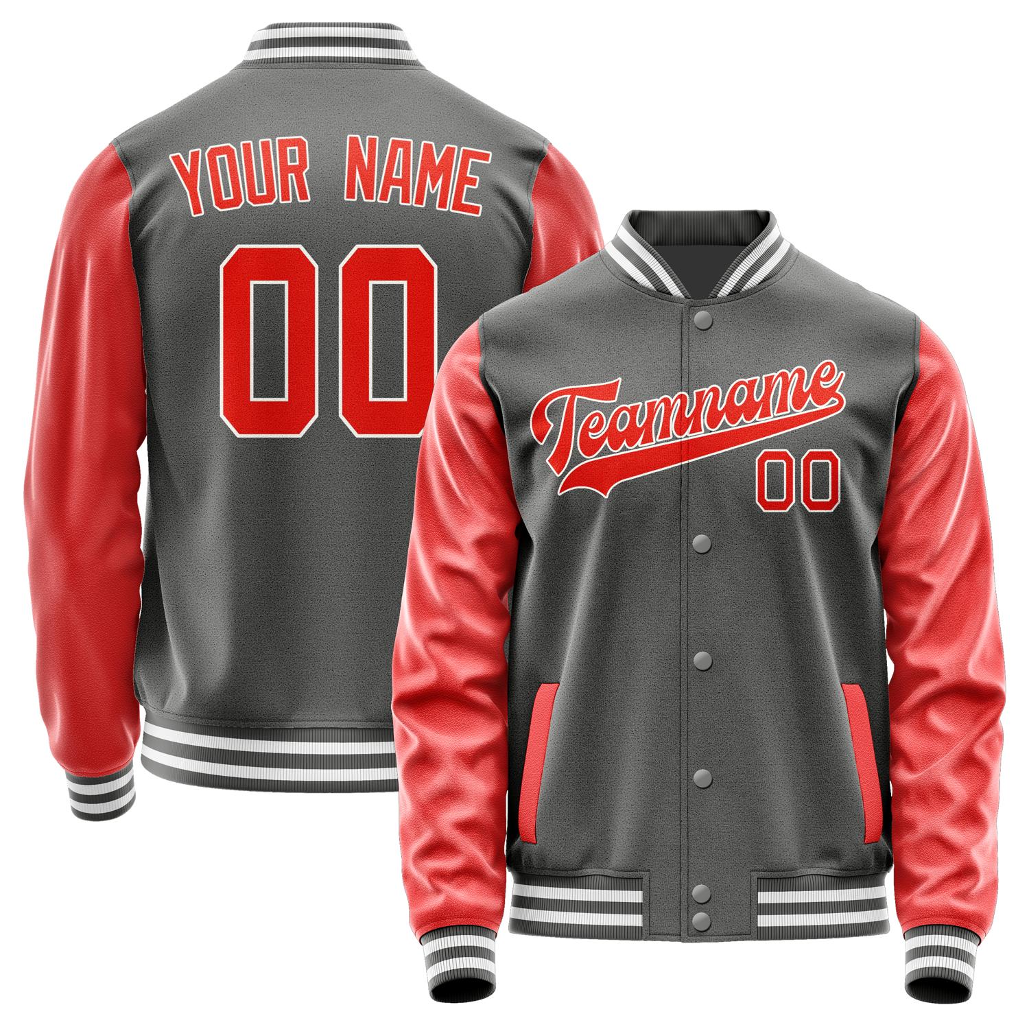 Custom Dark Grey Orange Red Jacket JA2020122018B31812