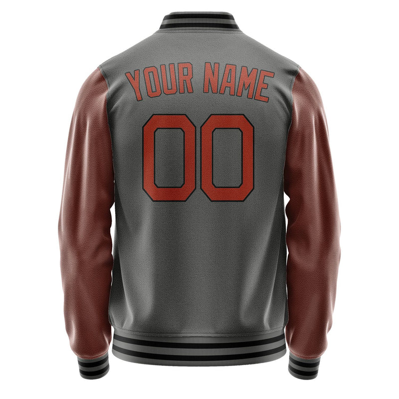 Custom Dark Grey Coral Red Jacket JA2020162017B21716