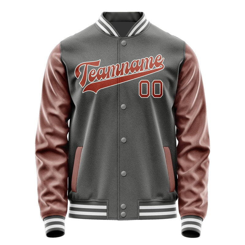 Custom Dark Grey Coral Red Jacket JA2020162018B31816