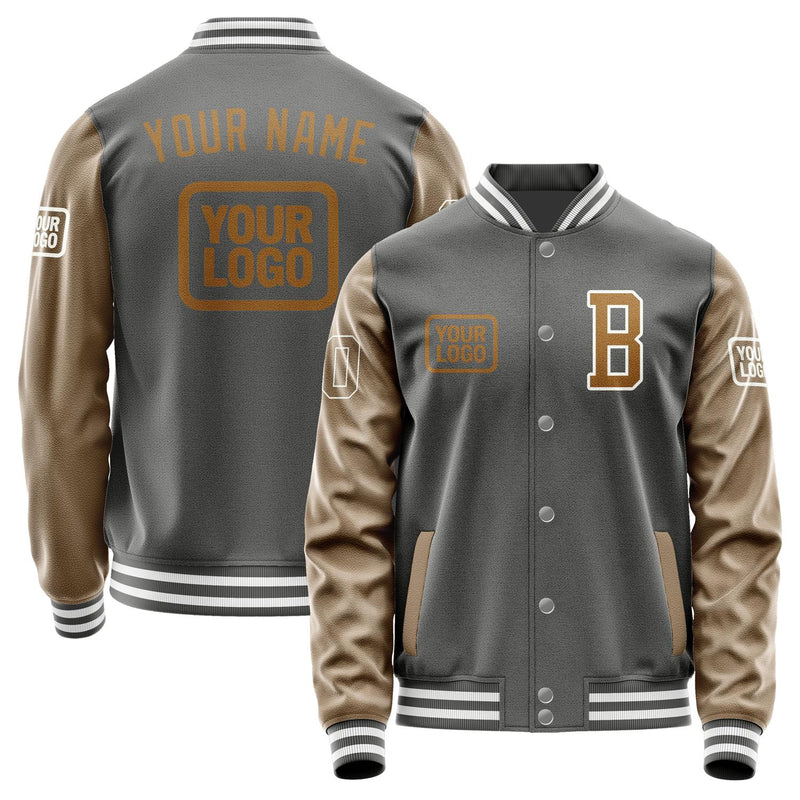 Custom Dark Grey Khaki Jacket JA202022201818222218