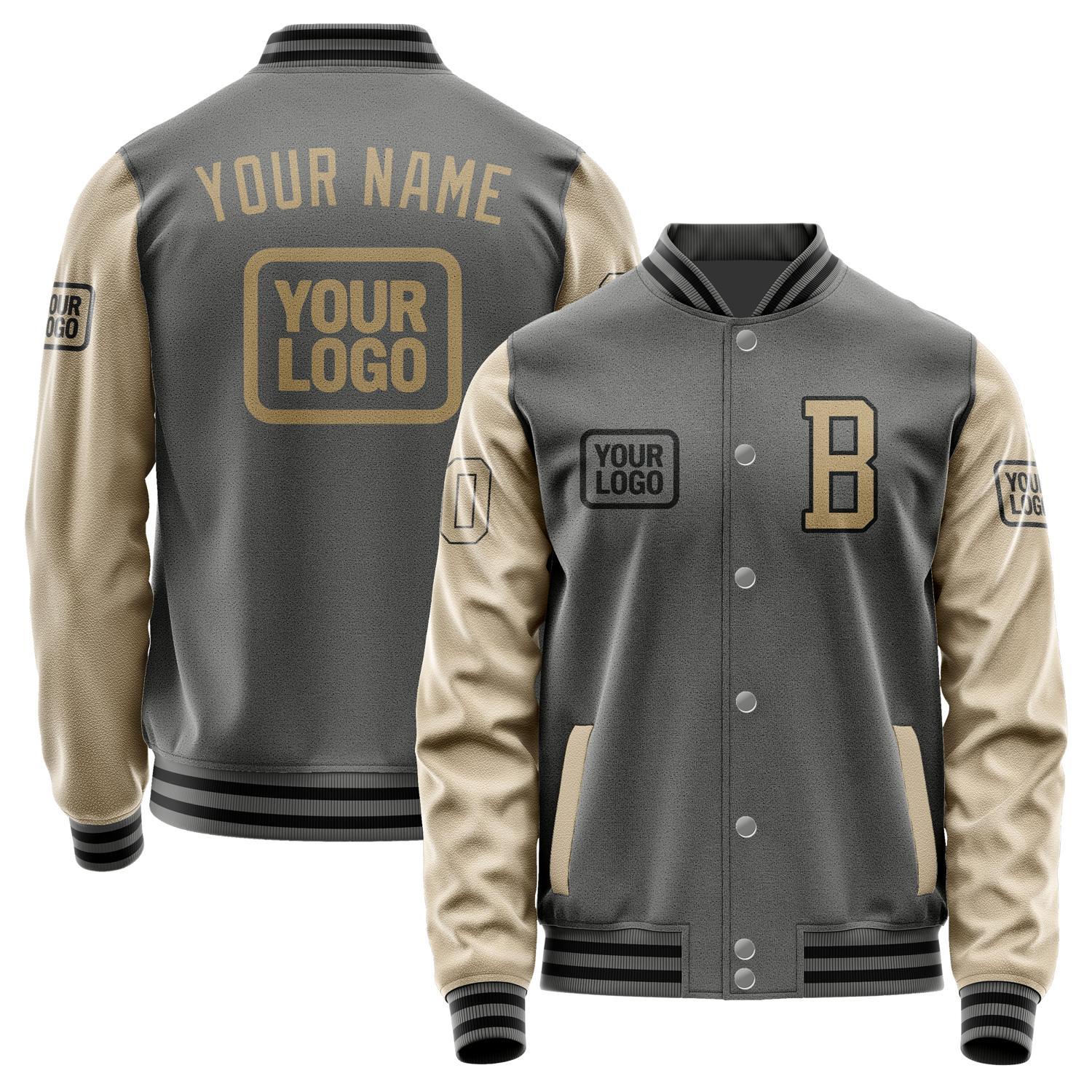 Custom Dark Grey Light Khaki Jacket JA202025201717252517