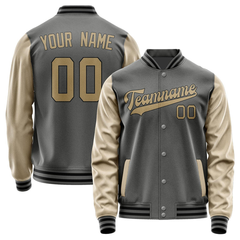 Custom Dark Grey Light Khaki Jacket JA2020252017B31725