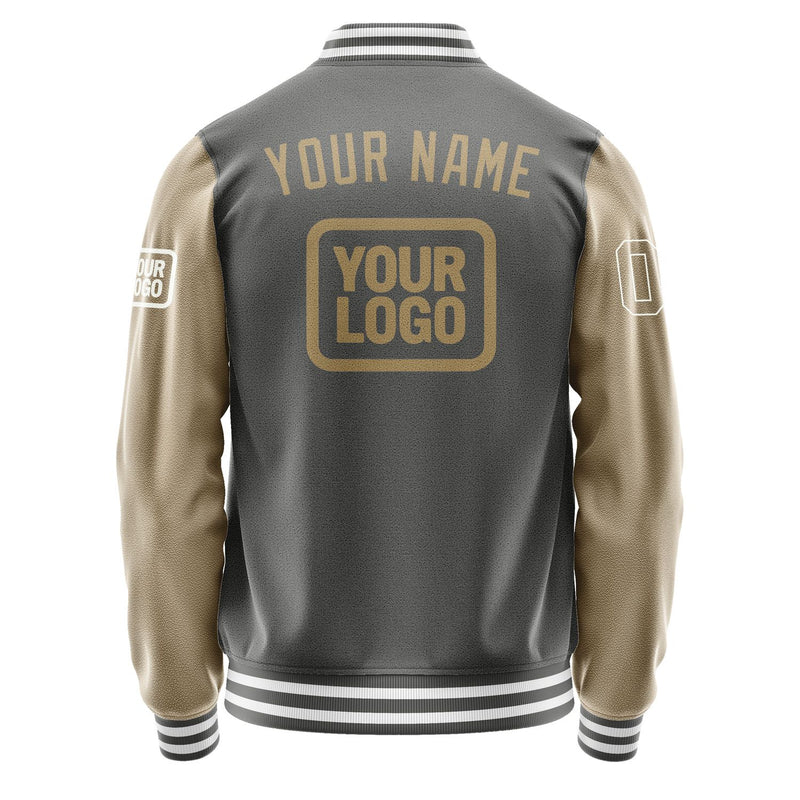 Custom Dark Grey Light Khaki Jacket JA202025201818252518