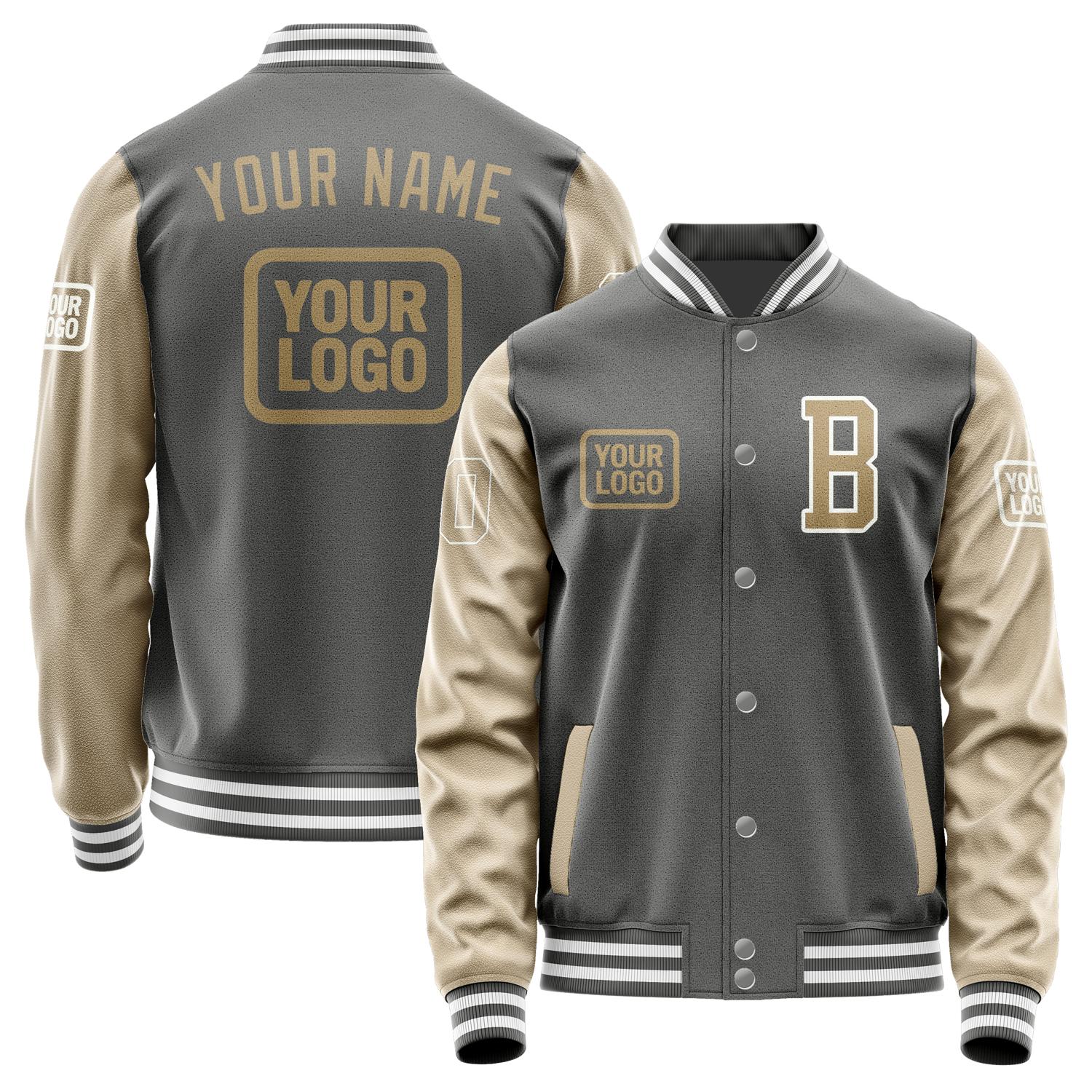 Custom Dark Grey Light Khaki Jacket JA202025201818252518