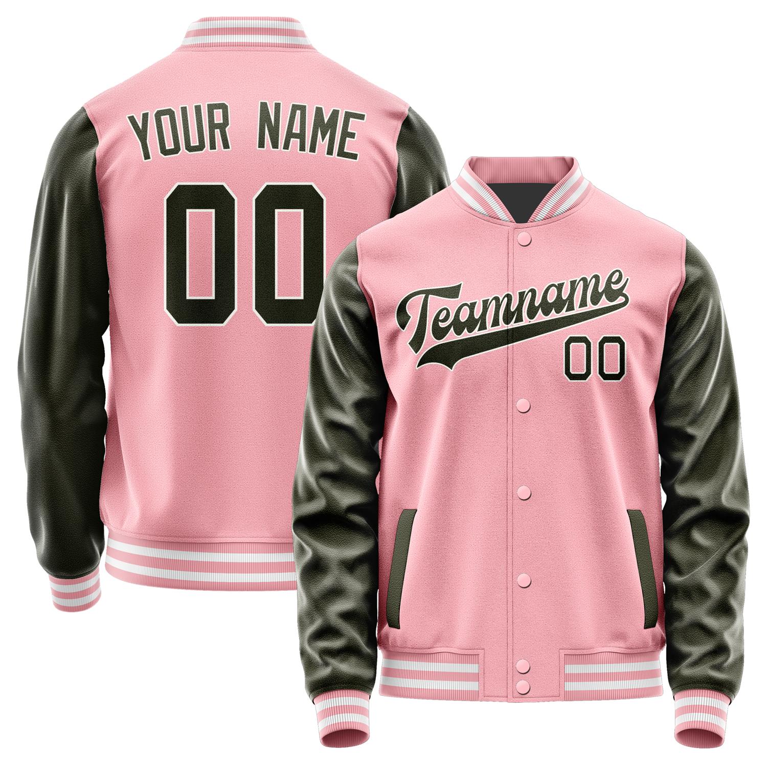 Custom Light Pink Olive Jacket JA2121022118B31802