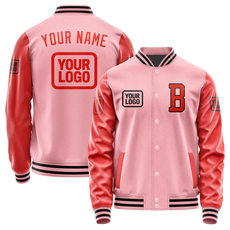 Custom Light Pink Orange Red Jacket JA212112211717121217