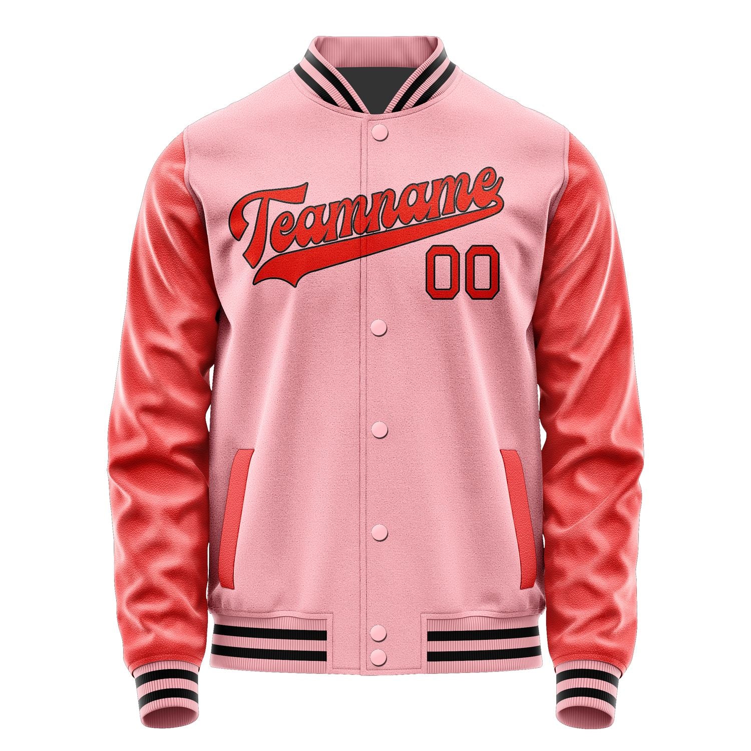 Custom Light Pink Orange Red Jacket JA2121122117B31712