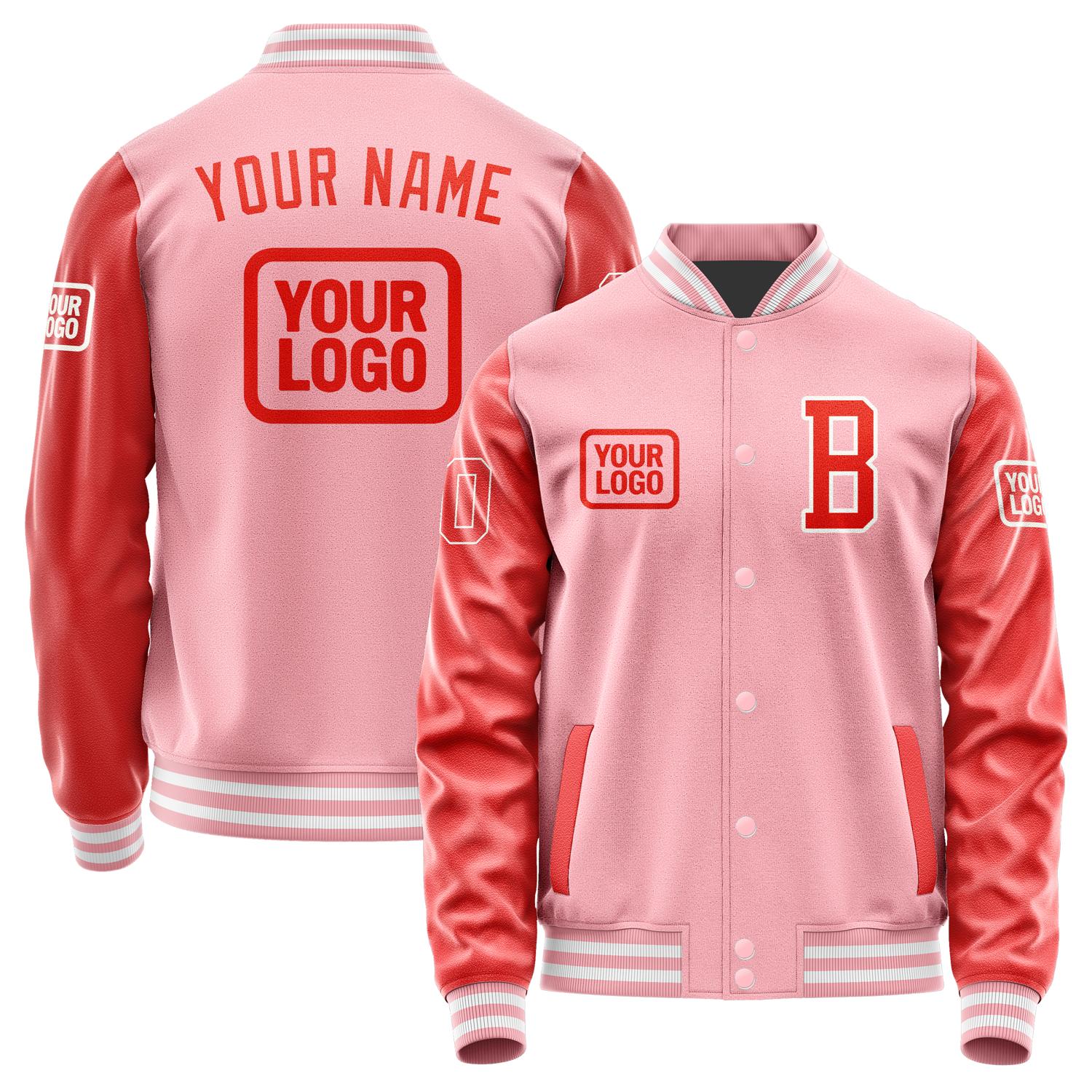 Custom Light Pink Orange Red Jacket JA212112211818121218