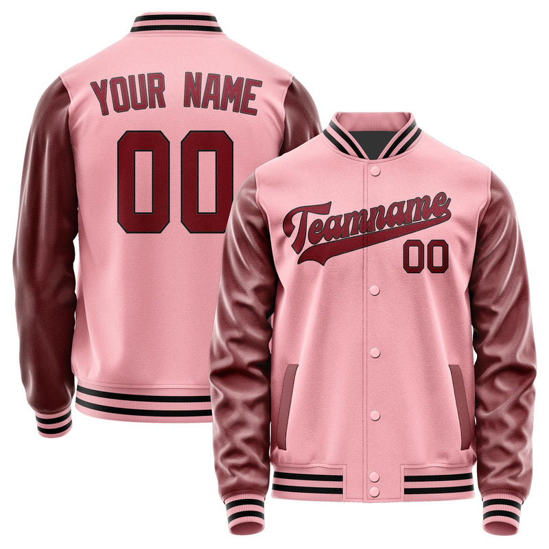 Custom Light Pink Crimson Red Jacket JA2121152117B31715