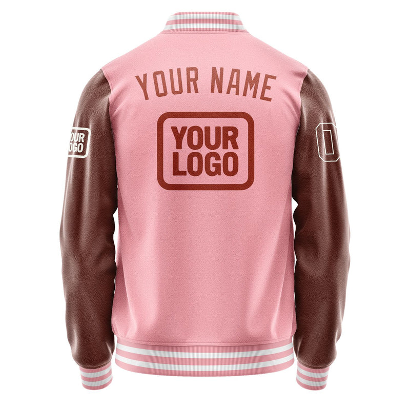 Custom Light Pink Coral Red Jacket JA212116211818161618