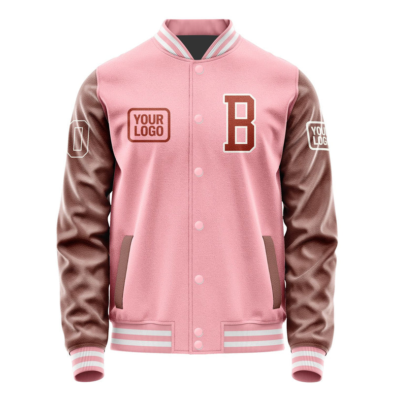 Custom Light Pink Coral Red Jacket JA212116211818161618