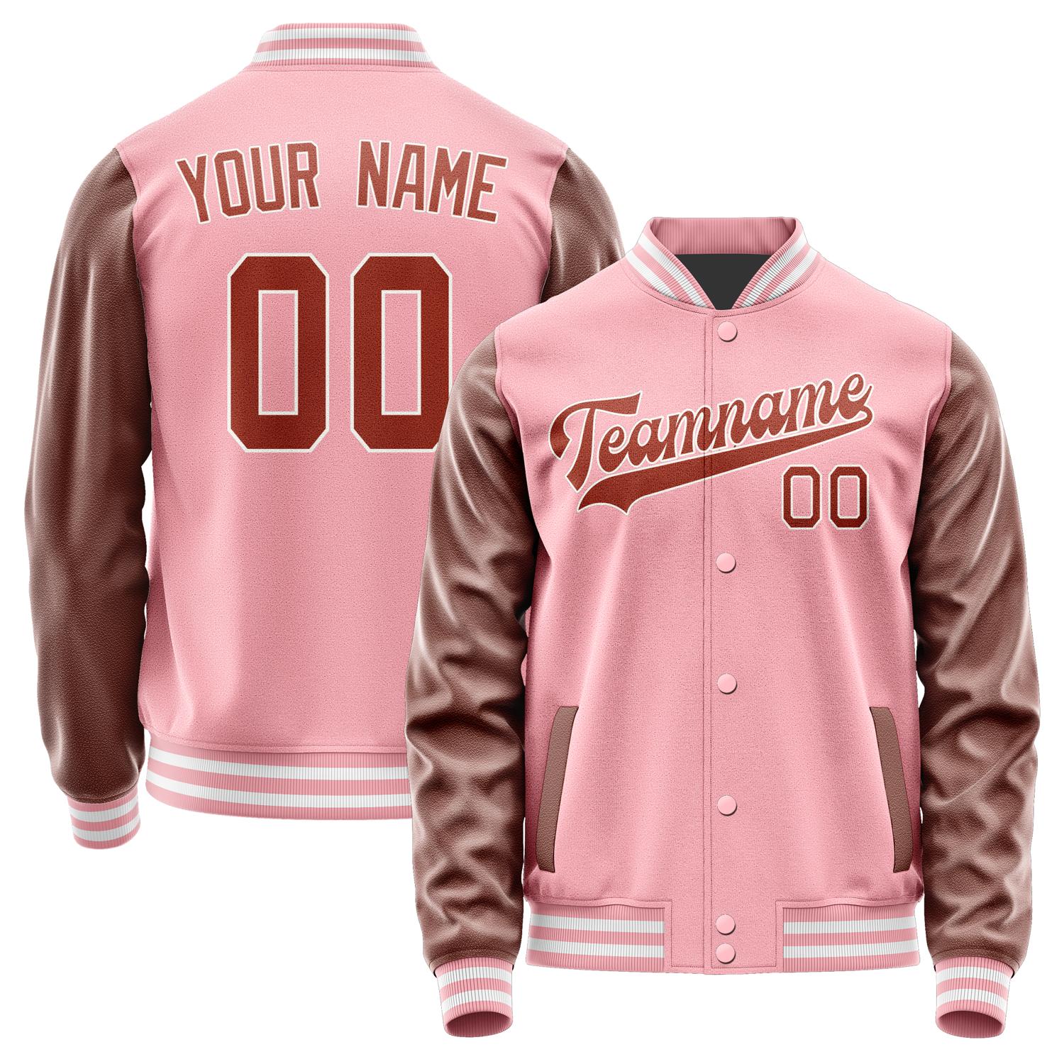 Custom Light Pink Coral Red Jacket JA2121162118B31816