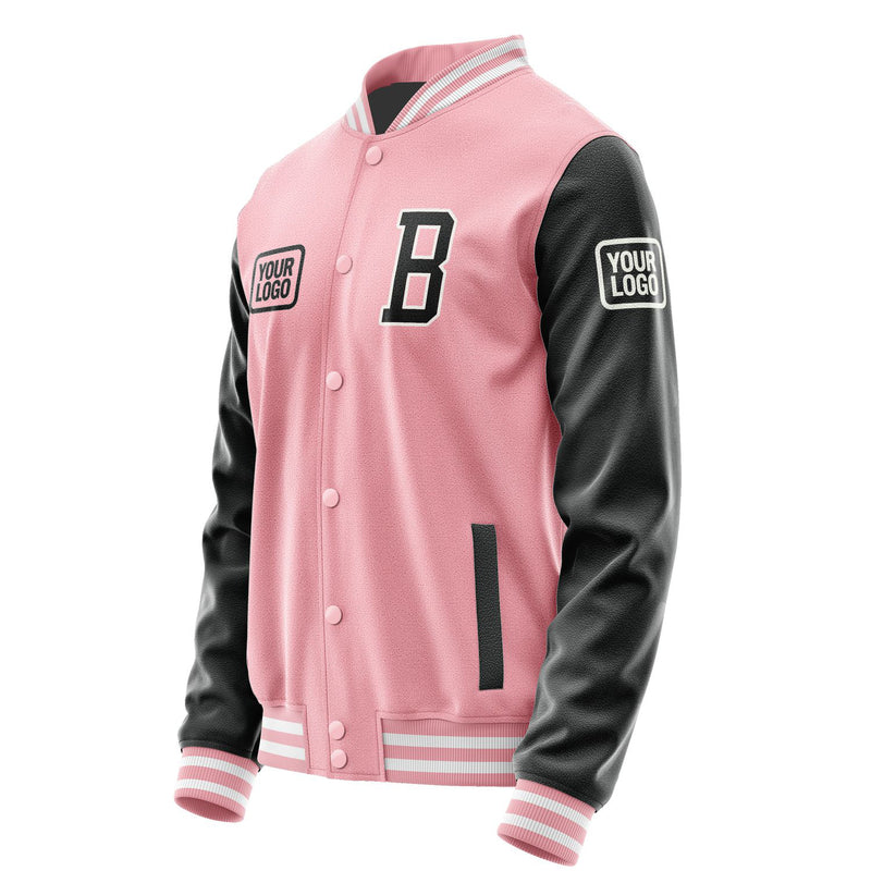 Custom Light Pink Black Jacket JA212117211818171718