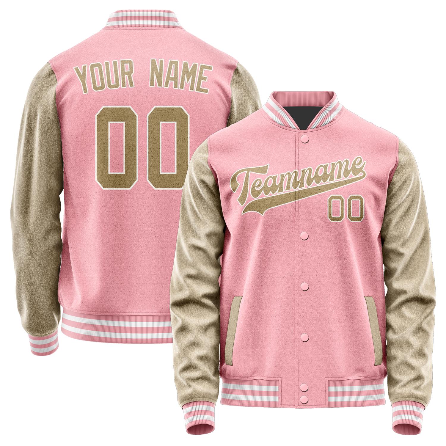 Custom Light Pink Light Khaki Jacket JA2121252118B31825