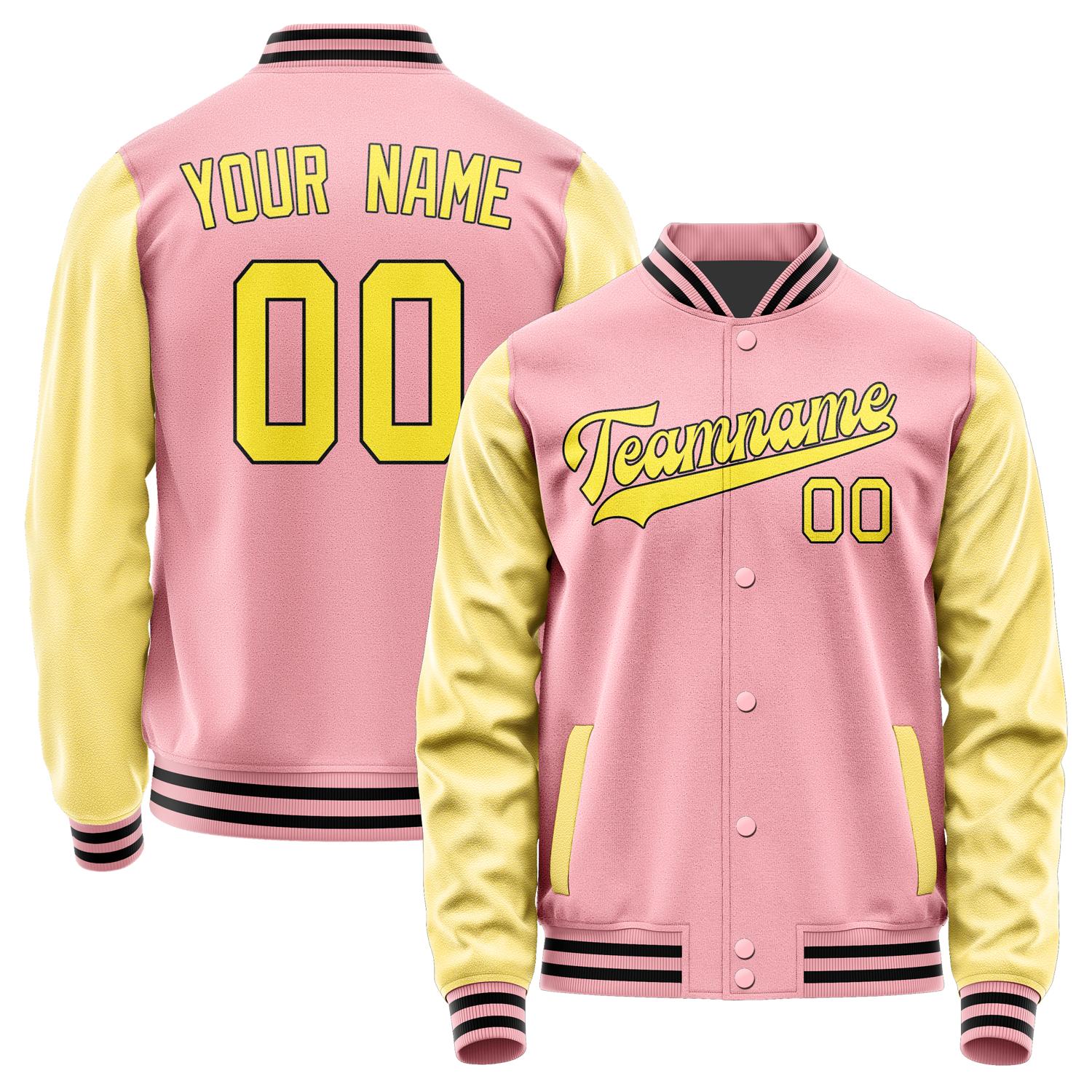 Custom Light Pink Light Yellow Jacket JA2121262117B31726
