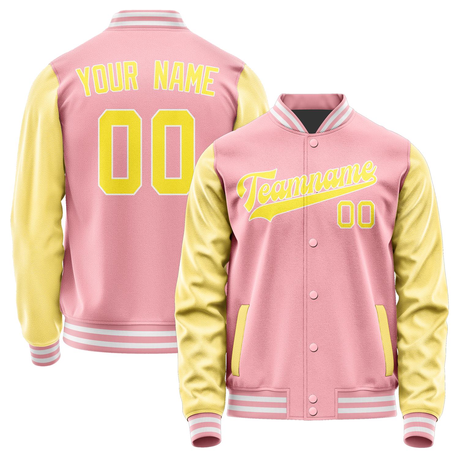 Custom Light Pink Light Yellow Jacket JA2121262118B31826